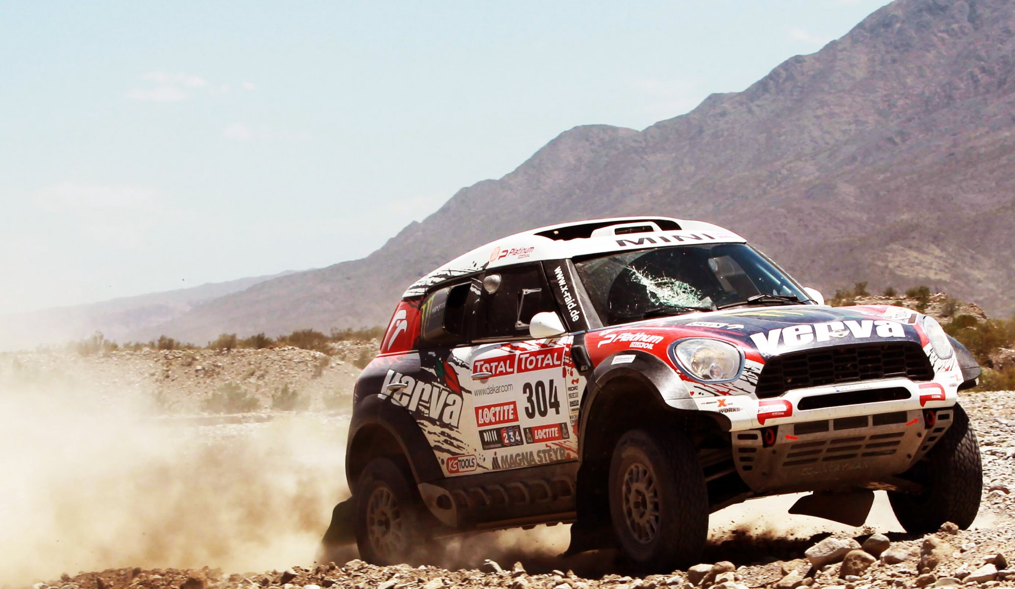 mini mini cooper dakar x-raid rally suv mountain day