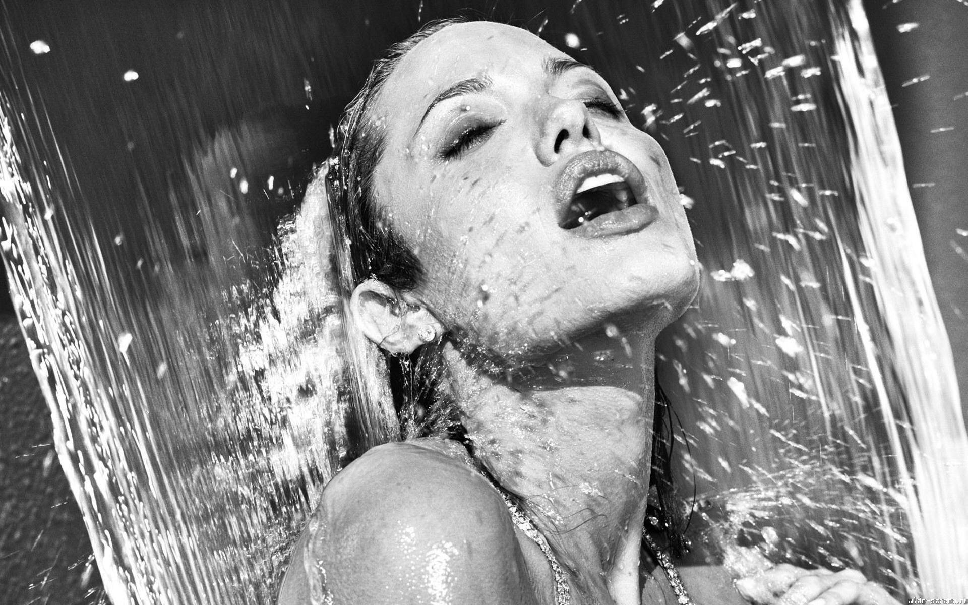 Beautiful girl in a splash of water