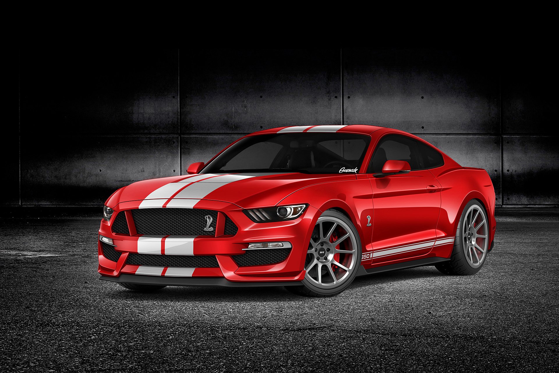 ford mustang gt350 by gurnade red muscle car rendering