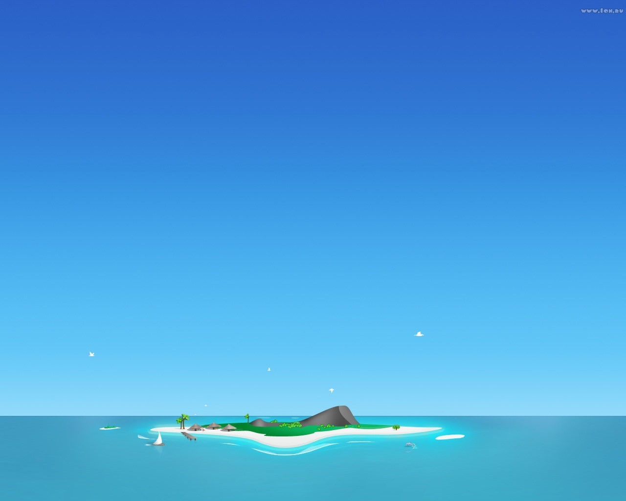 blue island minimalism vector