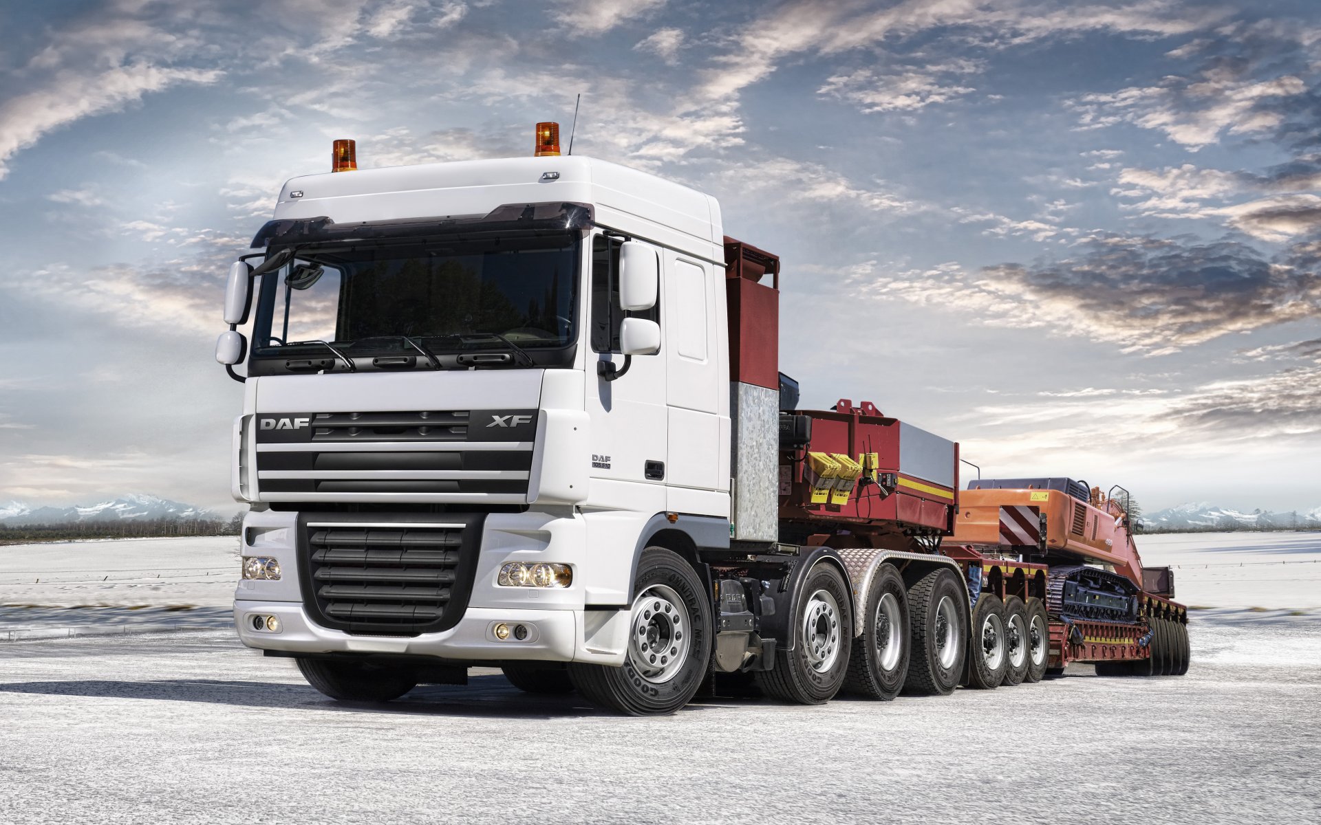 daf xf105 truck white red wallpapers x £ 105 tractor trailer wallpaper excavators