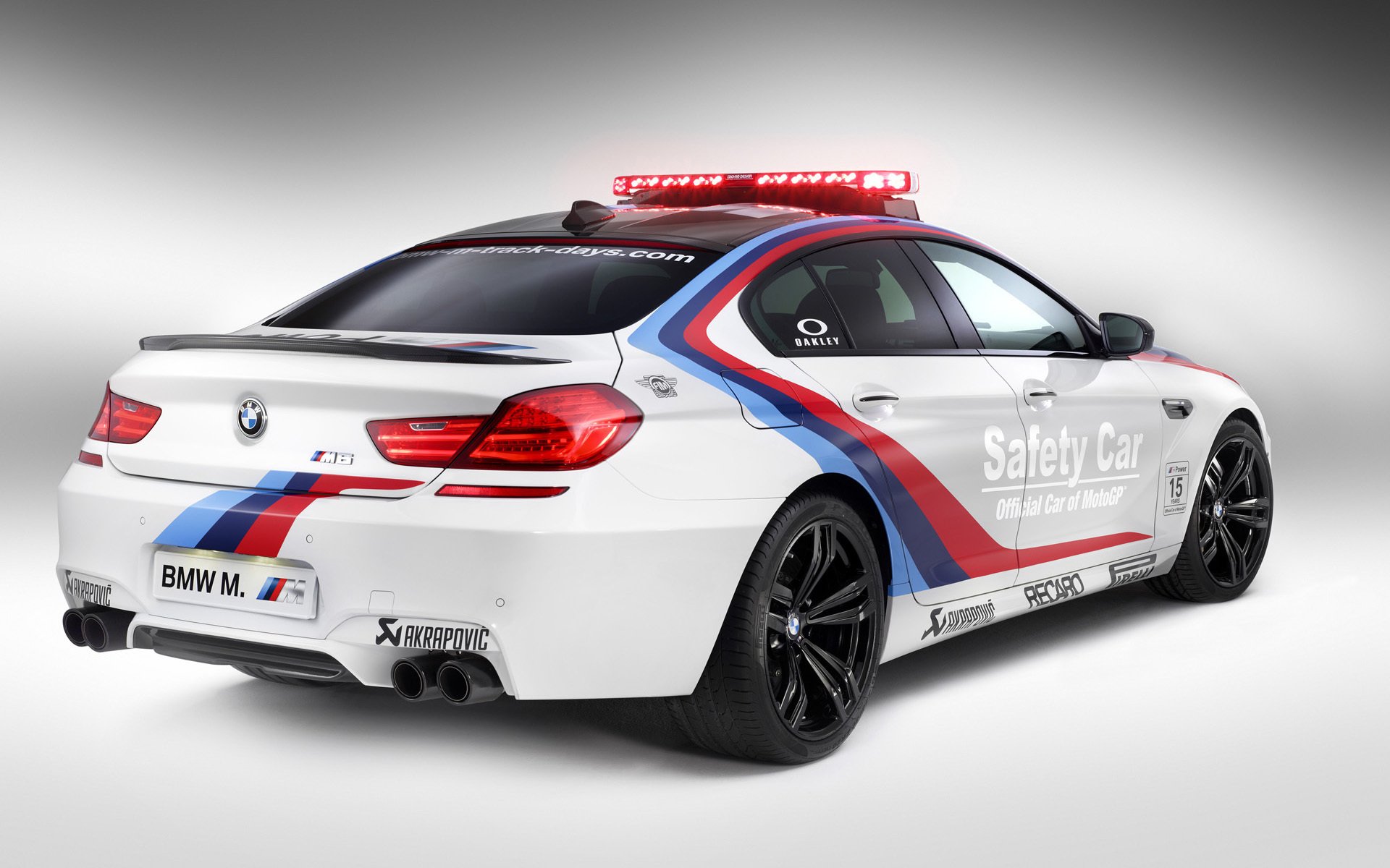 bmw m6 gran coupe sedan safety car moto gp tuning white