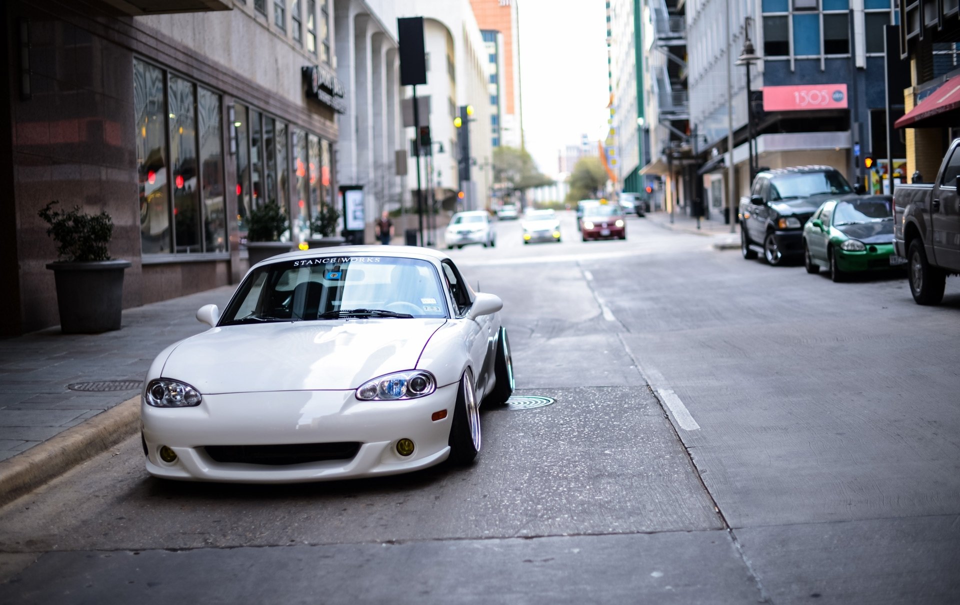 mazda miata stance bbs white tuning drives