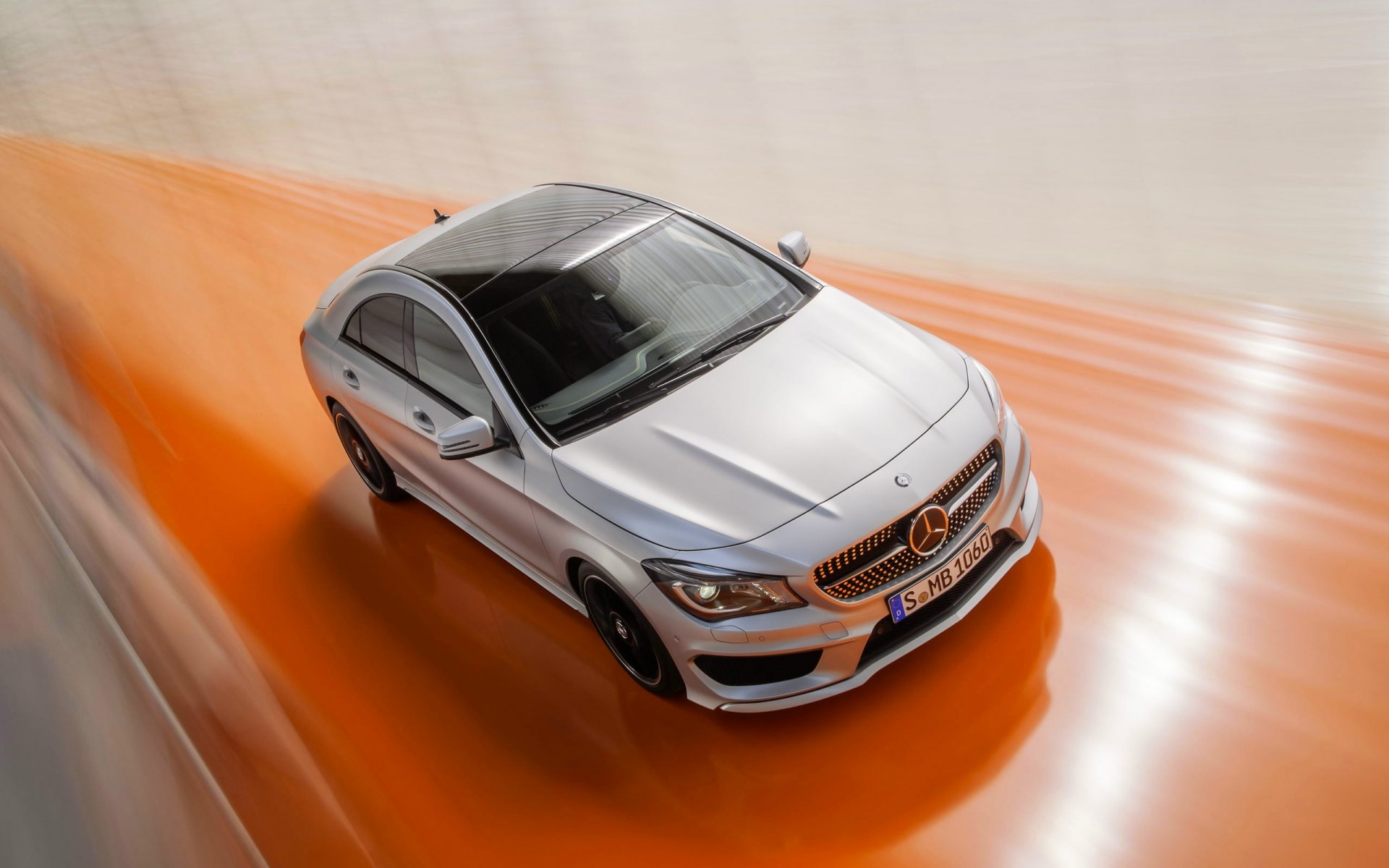 mercedes-benz cla class mercedes car grey hood in motion