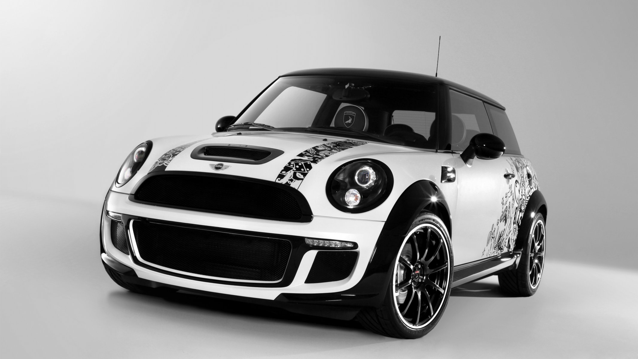 mini cooper s bully black white mini cooper car machine cars drives airbrush