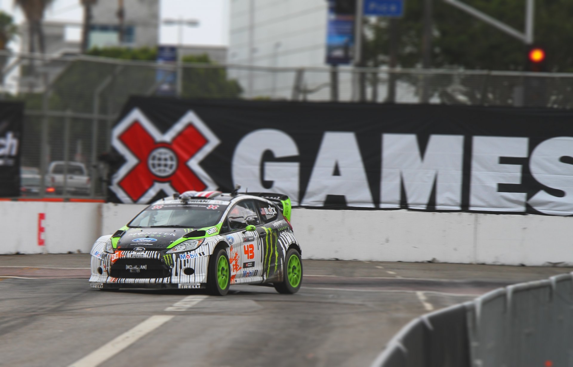 ford fiesta rally ken block rallycross car machine people rotation front race sports