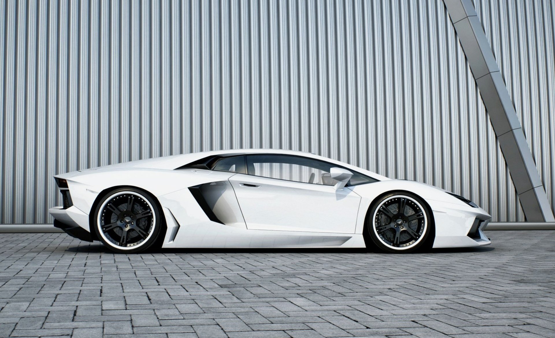 lamborghini aventador lp700-4 white wheels black section black wheels wall