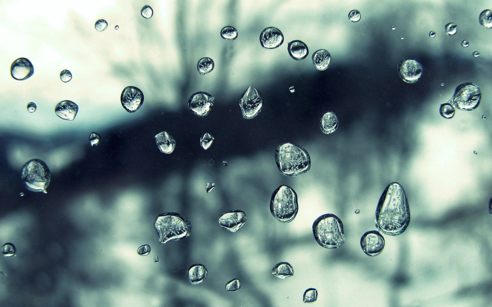 Raindrops on the glass in the style of macro shooting