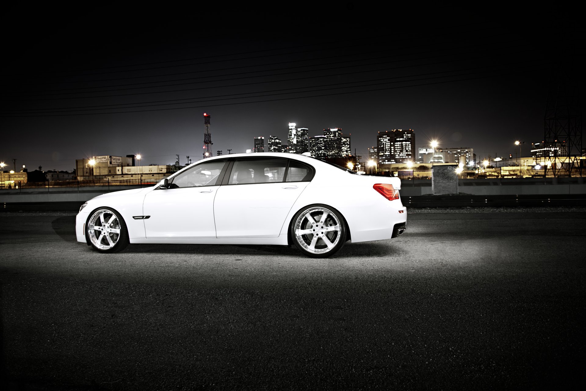 bmw 7 series 750li f02 white night town metropolis