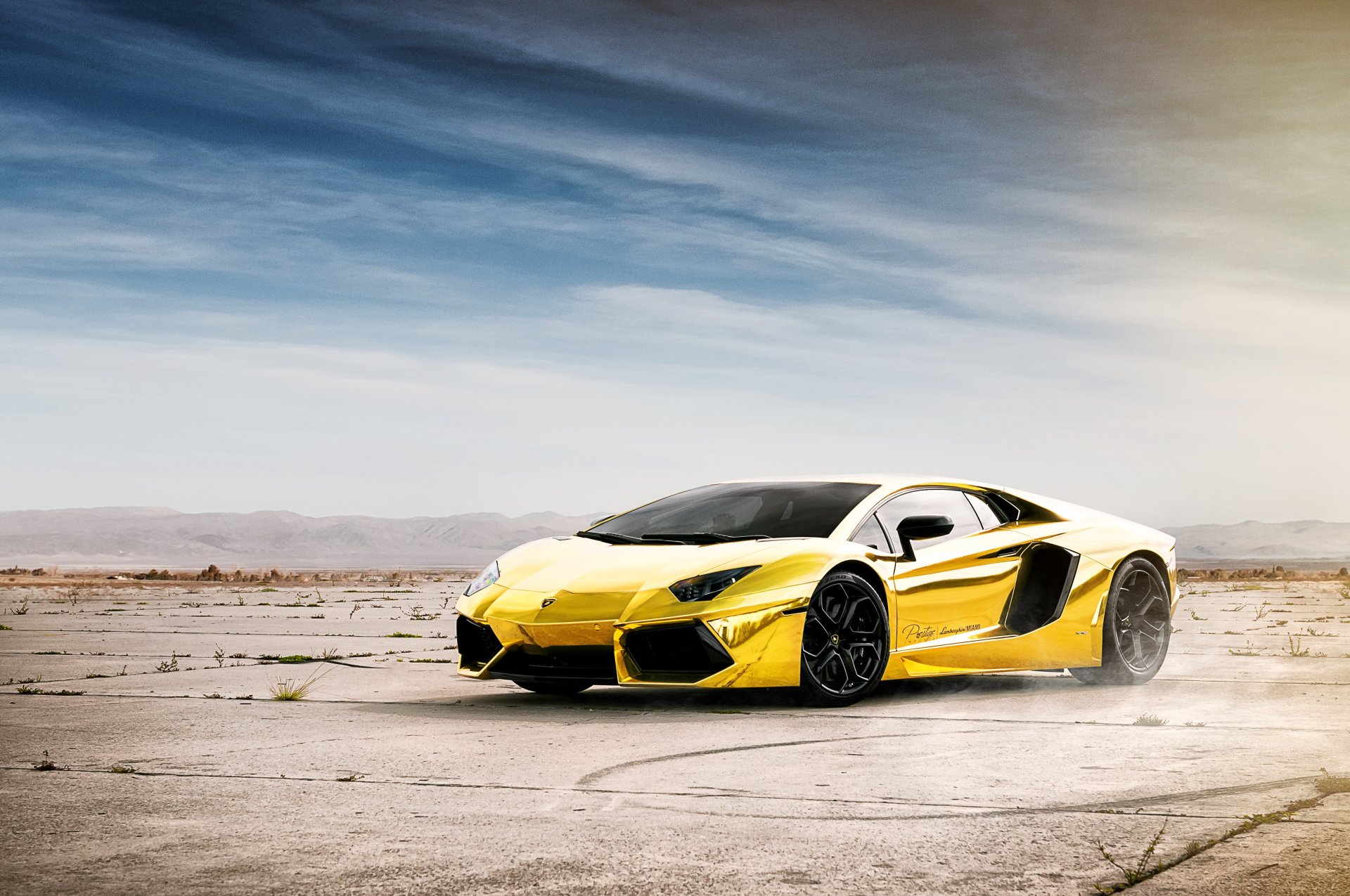 lamborghini aventador lp700-4 lb834 project au79 chrome gold gold chrome reflection sky