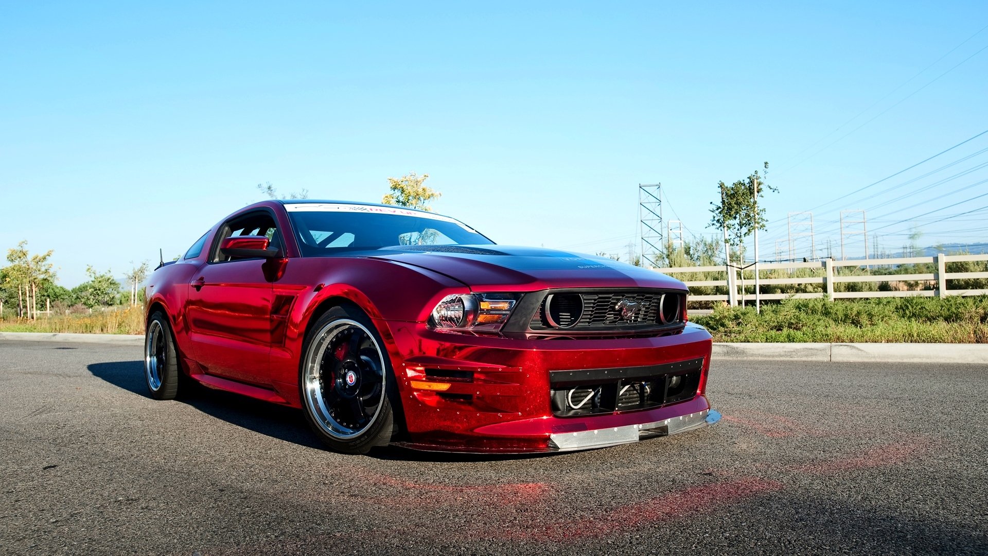 car wallpapers red tuning ford mustang gt500 chrome beautiful automobile desktop vehicles muscle machine