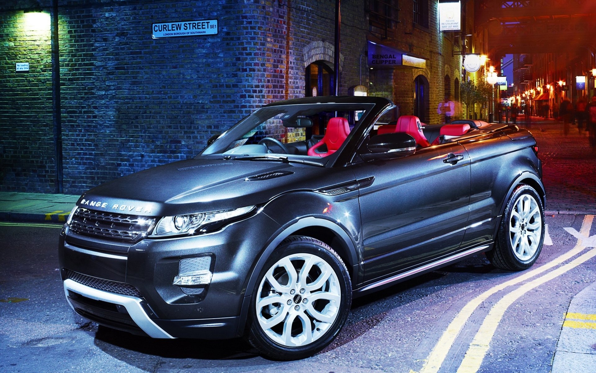 land rover range rover evoque convertible concept ranged rover ewok crossover jeep seryy.peredok night street light