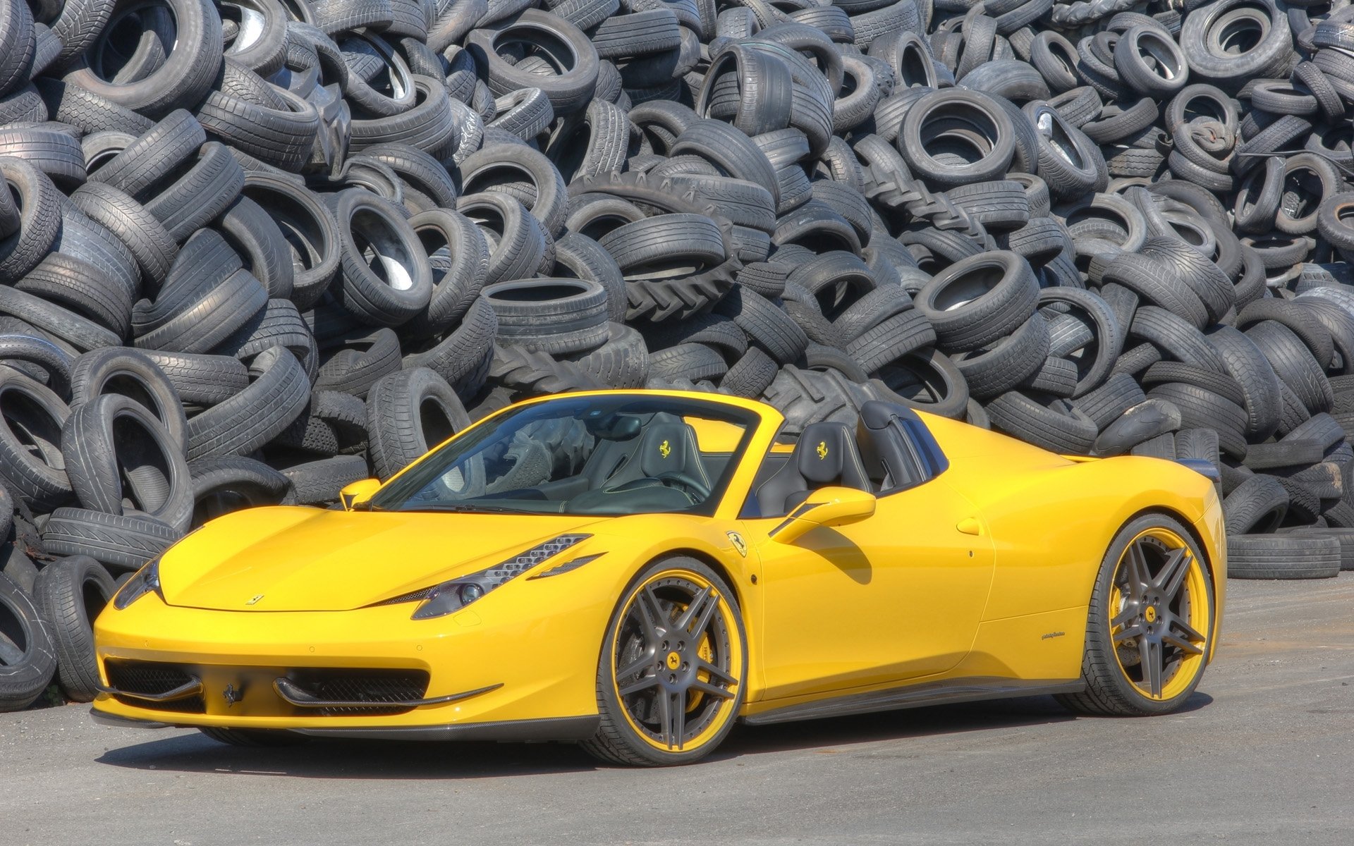 novitec rosso ferrari italia spider italy supercar yellow peredok.shiny background