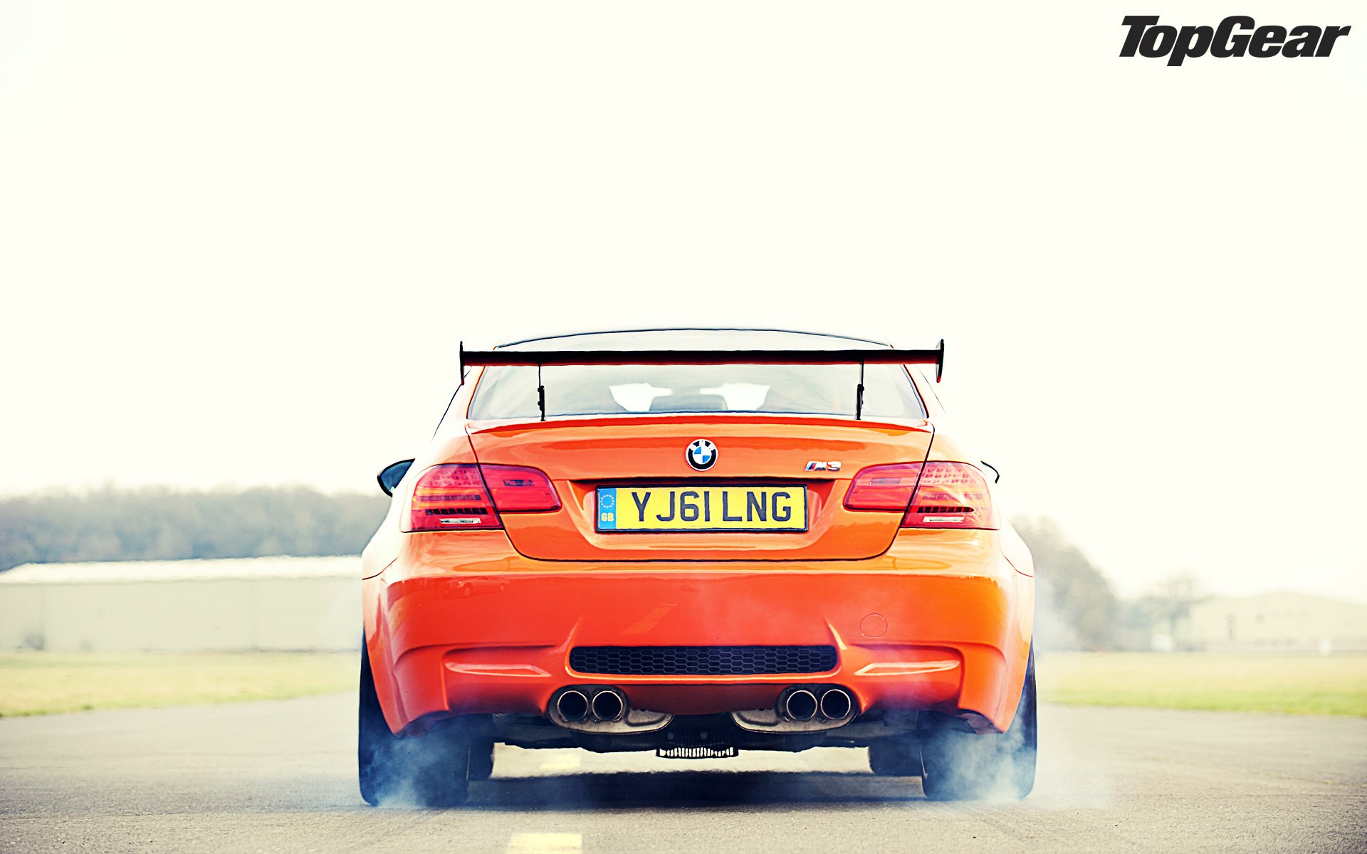 top gear the highest gear the best tv show bmw m3 gts tcu orange supercar rear view spoiler wing