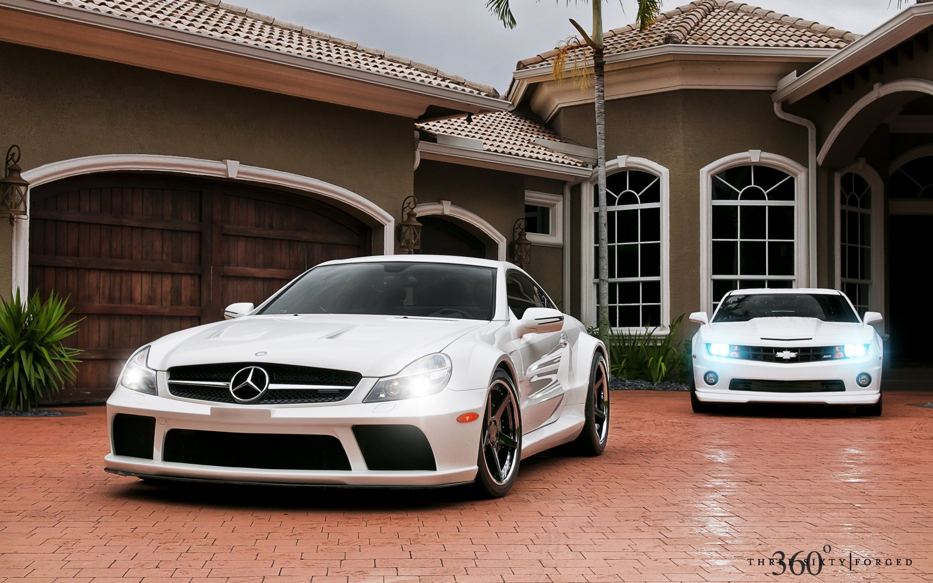 mercedes-benz sl65 amg and chevrolet camaro ss mercedes cc white front muscle car light house