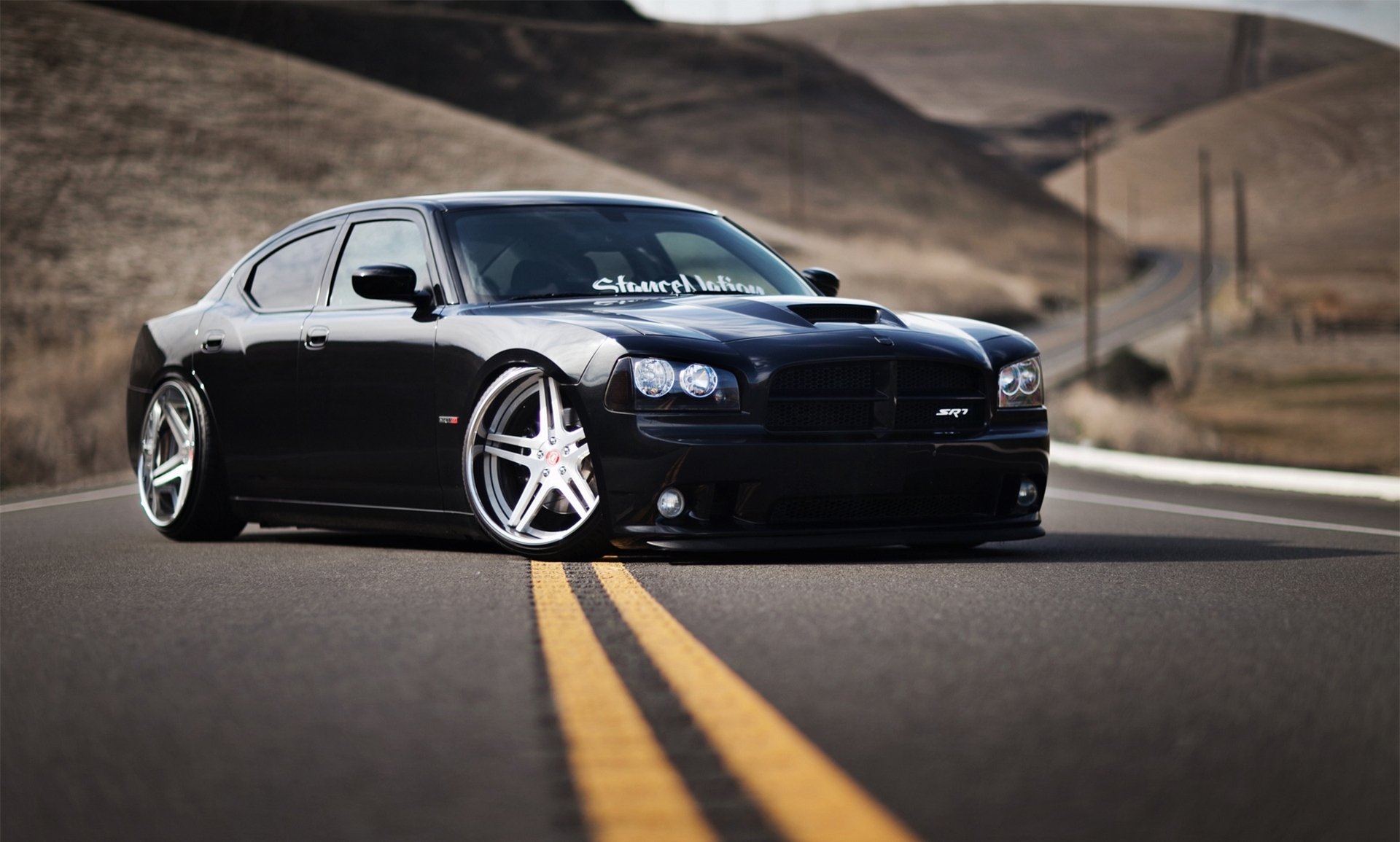 dodge charger srt8 black car tuning stance nation vehicles chardzher wallpapers