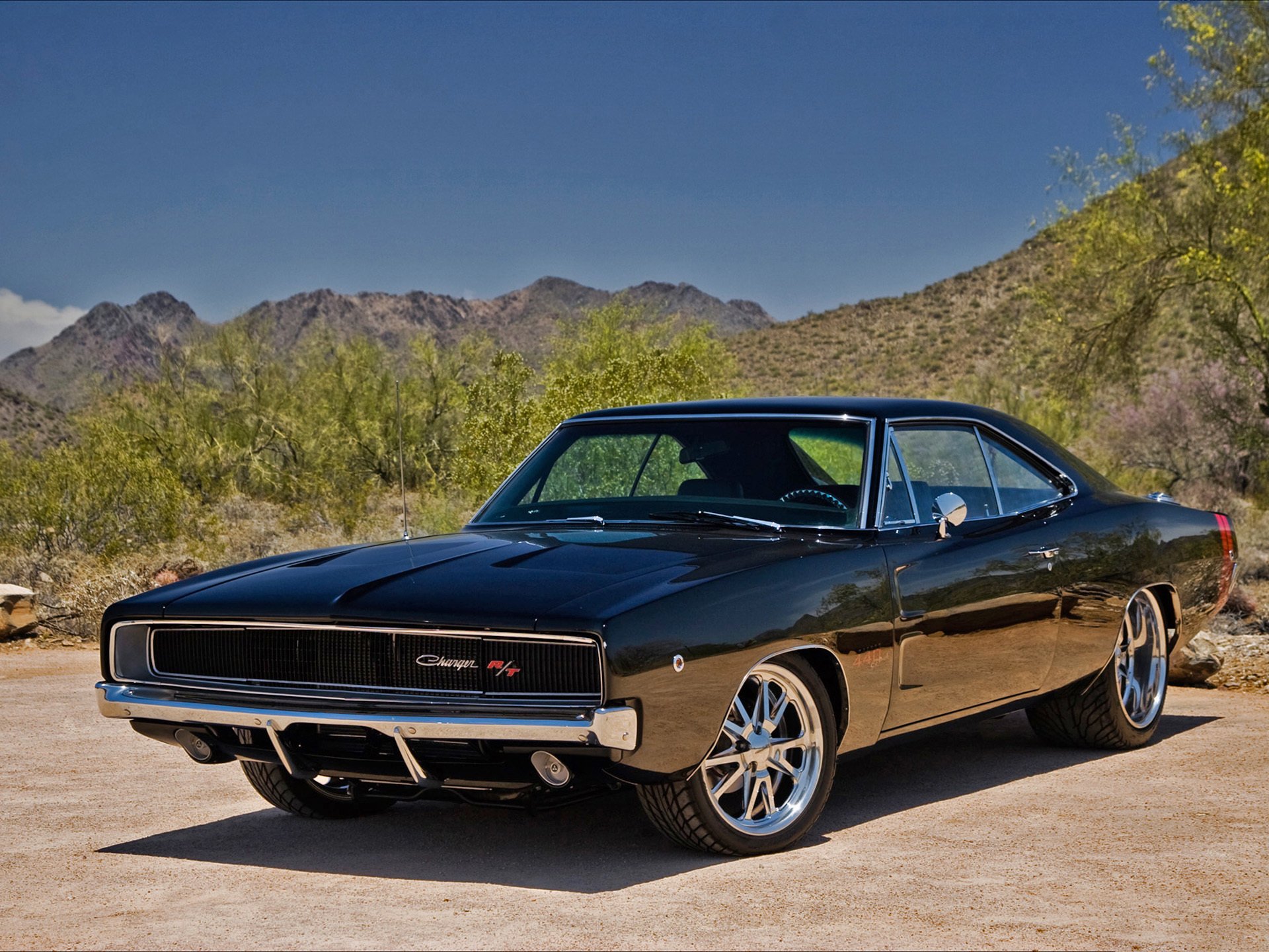 dodge charger rt power muscle car retro machine car cars classic nature landscape mountain wallpaper