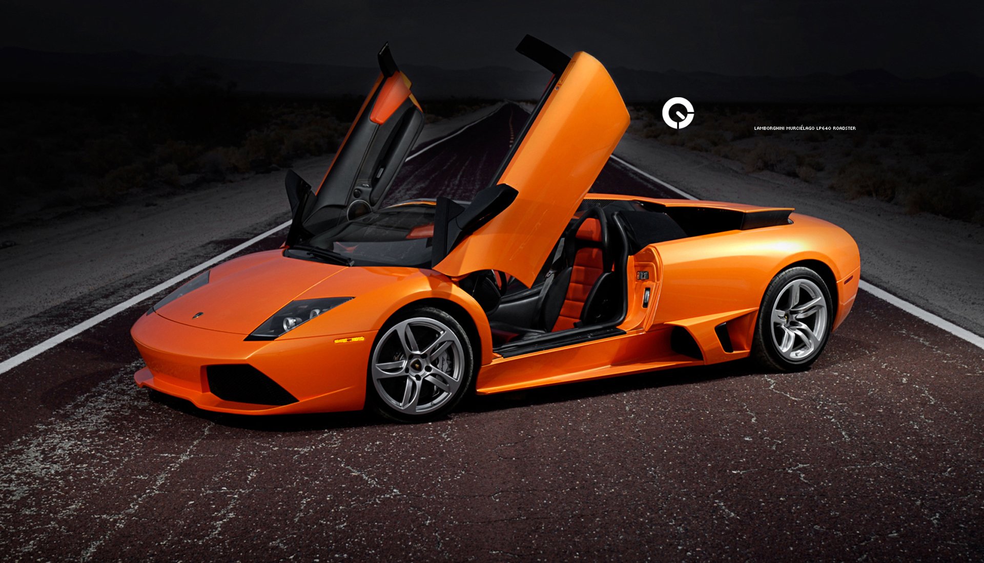 machinery road night cars wallpapers lamborghini murcielago lp640 roadster orange cars auto wallpapers
