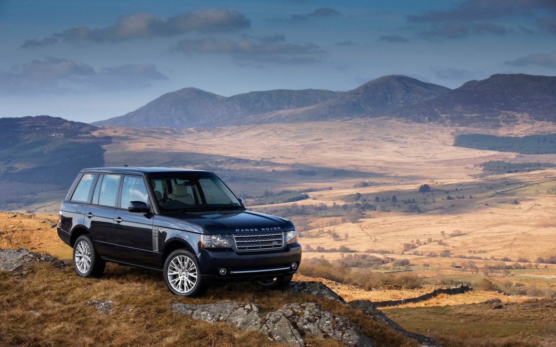 machinery cars landscape mountain rock tops hills sky range rover auto walls landscape slopes