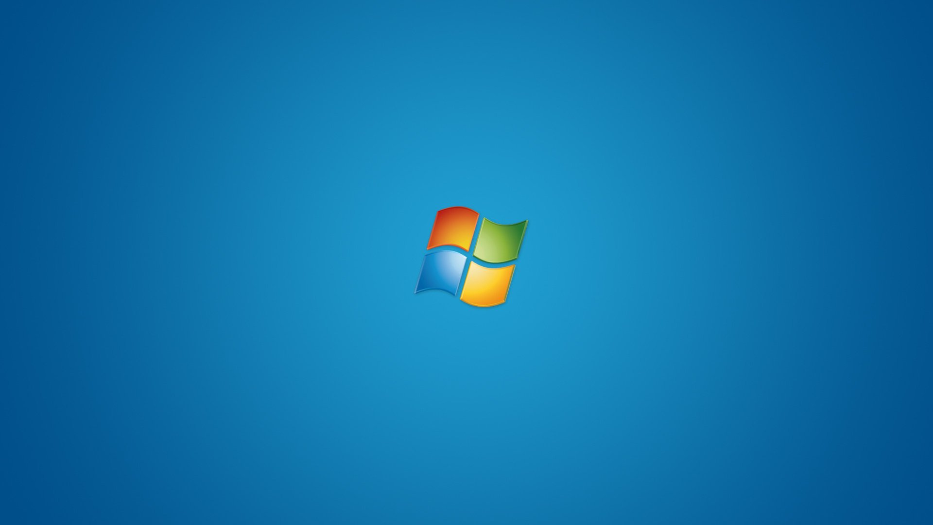 Windows screensaver on a blue background