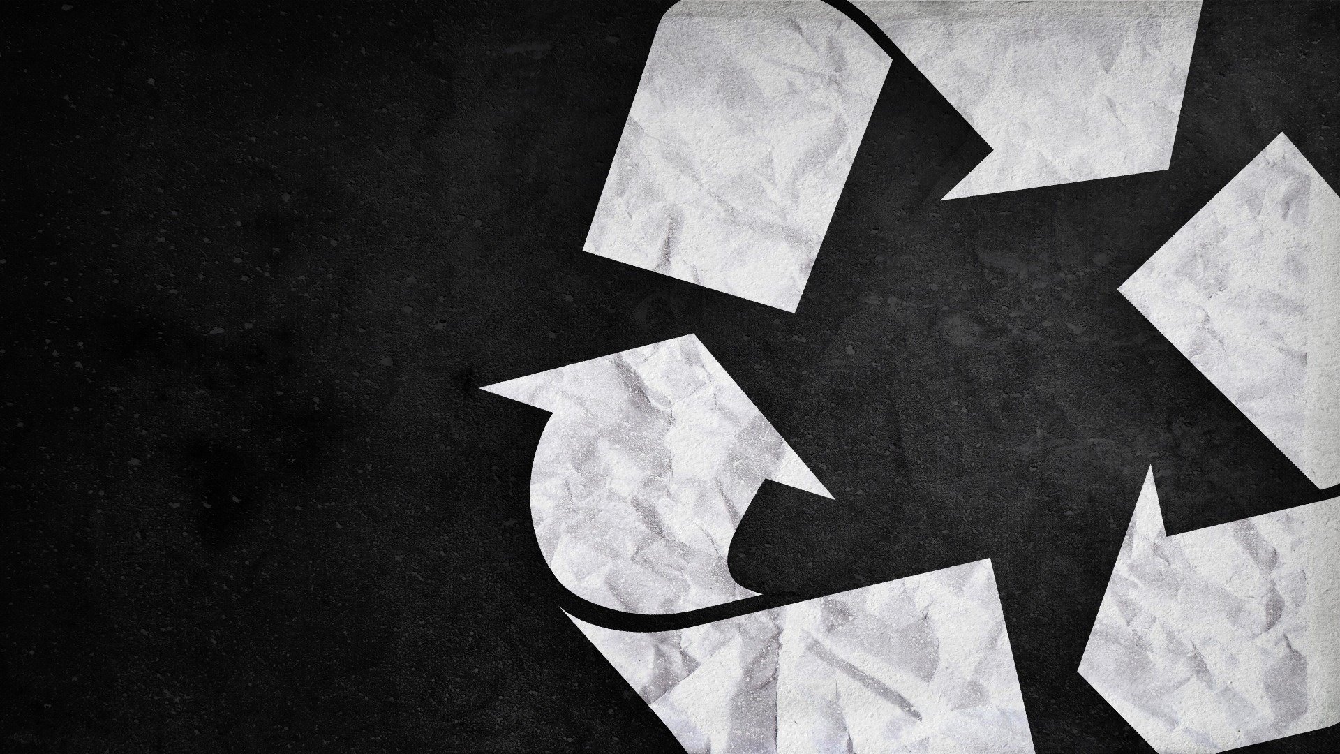 Paper recycling recycling icon on black background arrows