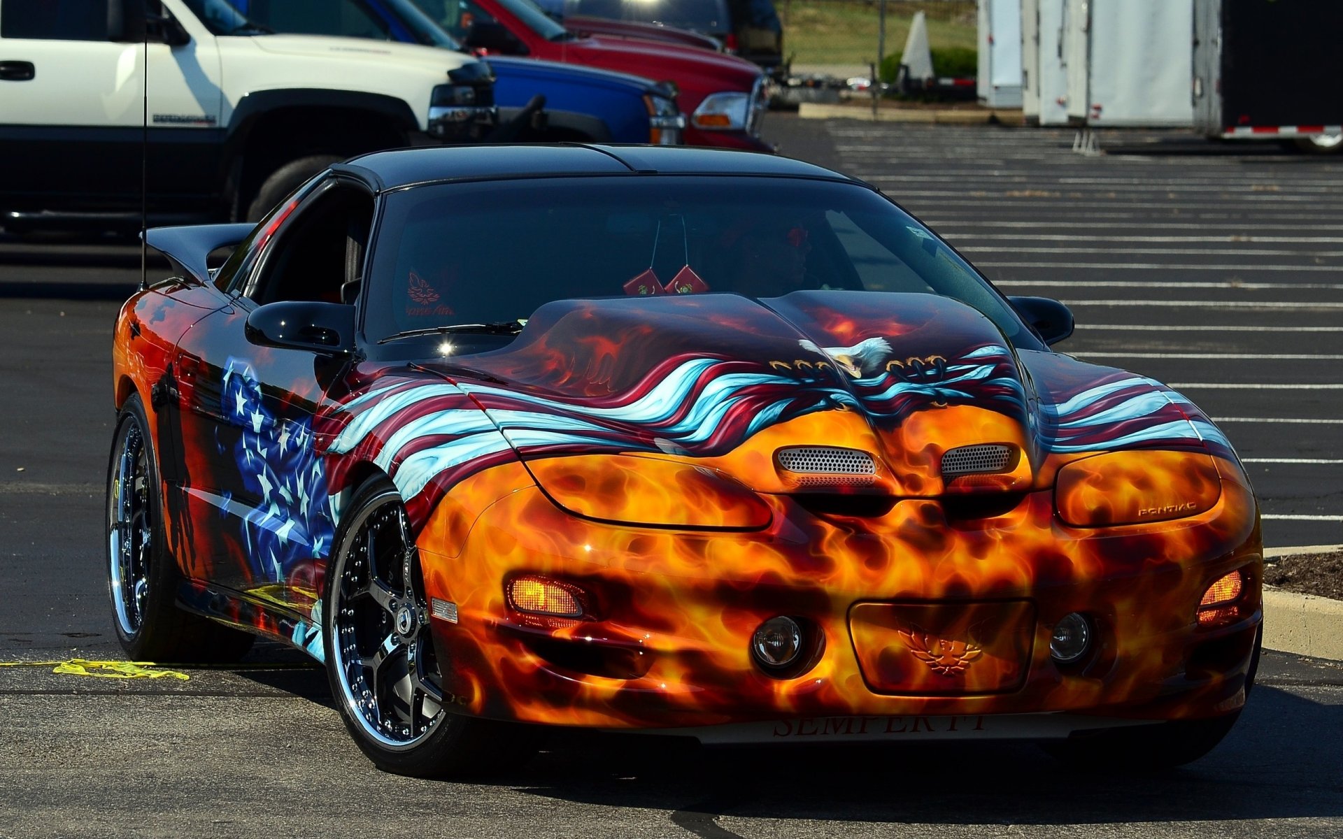 vehicles pontiac trans am sports car airbrush tuning drives