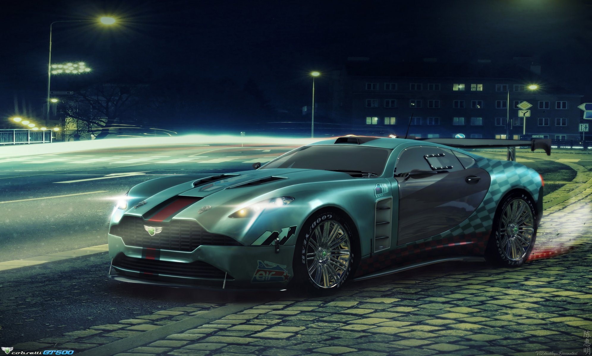 split second: velocity cobretti gt500 vehicles machine car sports car sportcar night