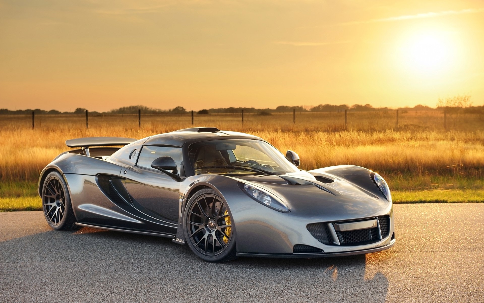 hennessey venom gt dark knight hennessy supercar front sunset sky