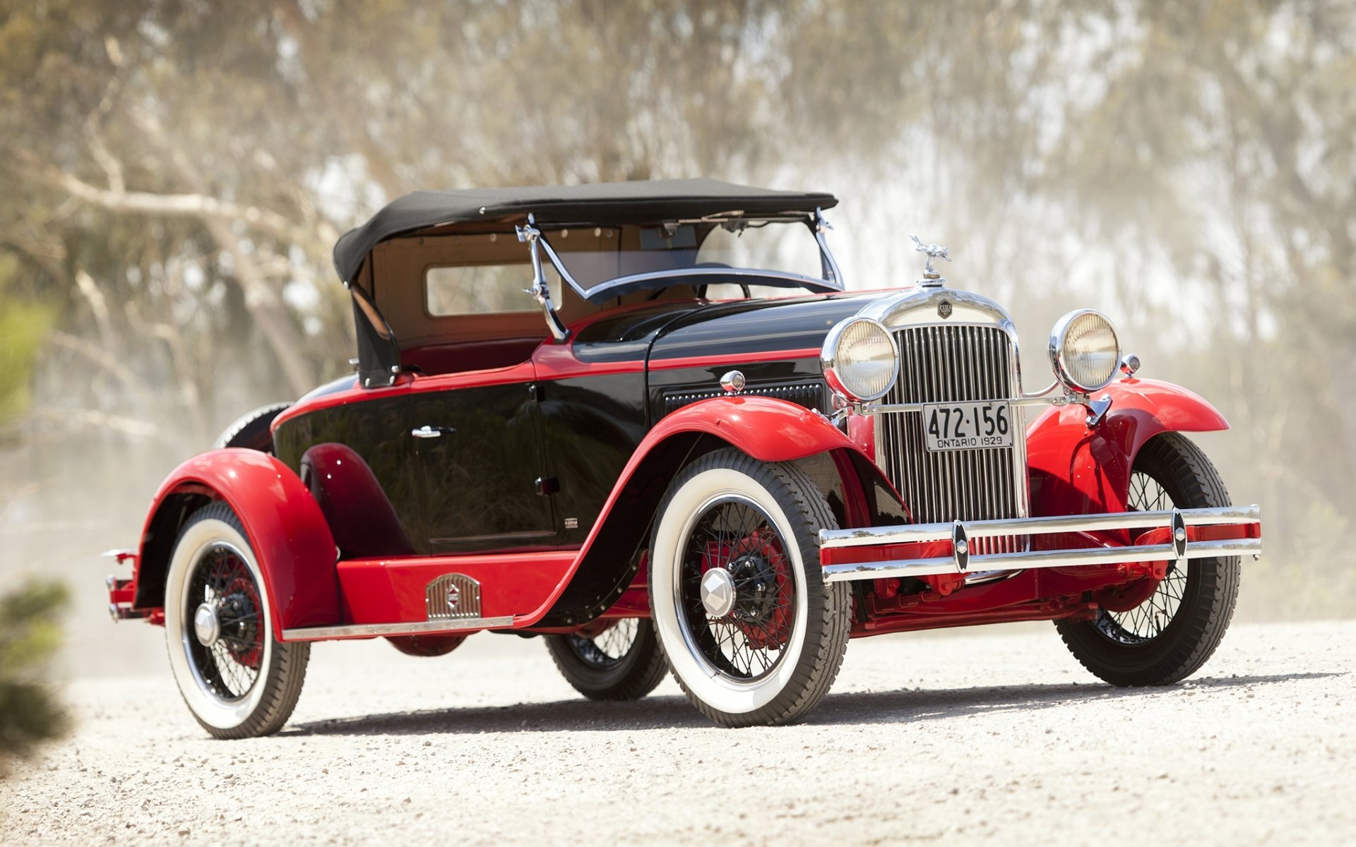 essex speedabout boattail roadster by biddell & amp; smart 1929 front red retro road dust background