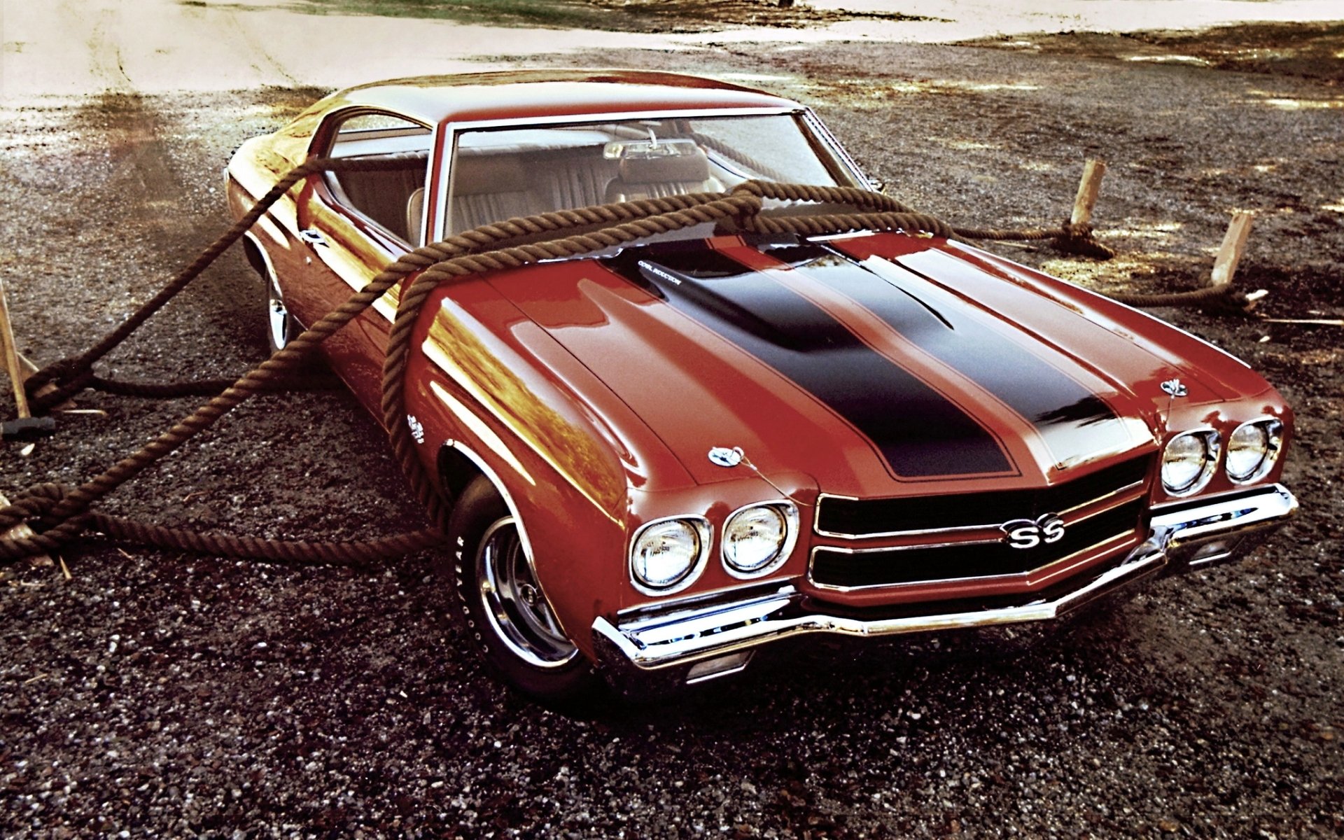 chevrolet chevelle ss hardtop coupe 1970 chevilly muscle car front ropes