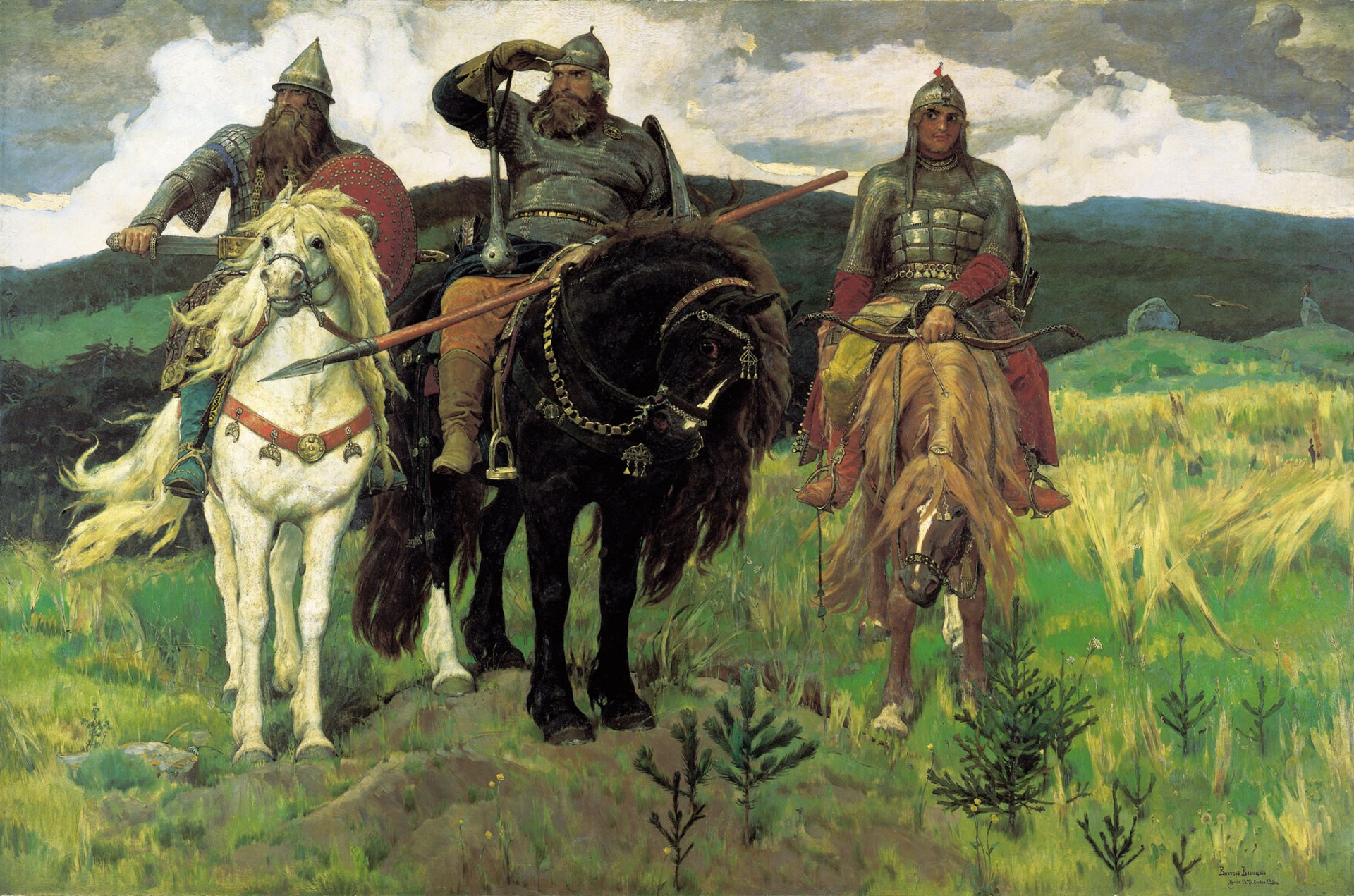 classic victor vasnetsov tale folklore epics heroes horses