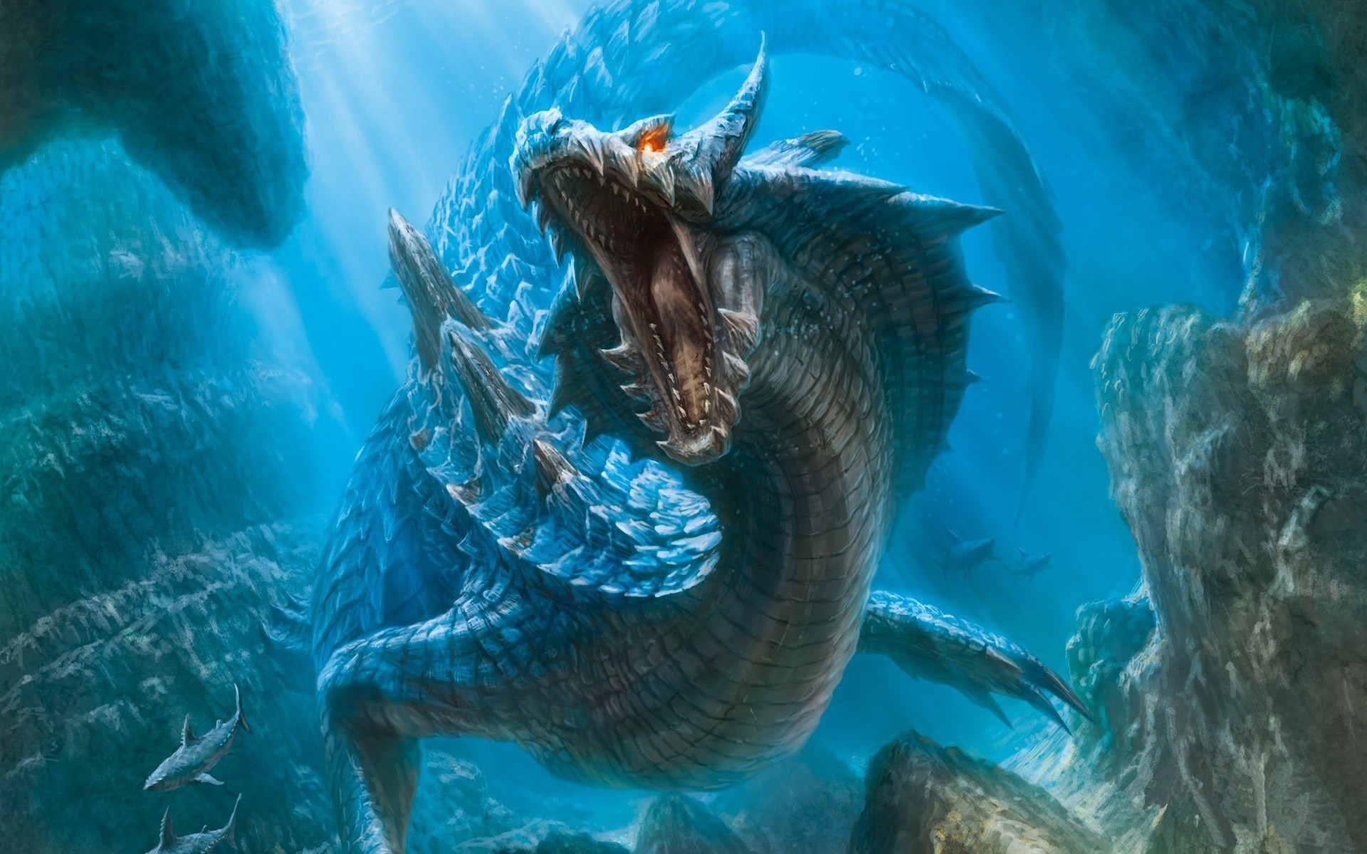 sukhoi from the bottom light dragon mouth underwater monster hunter