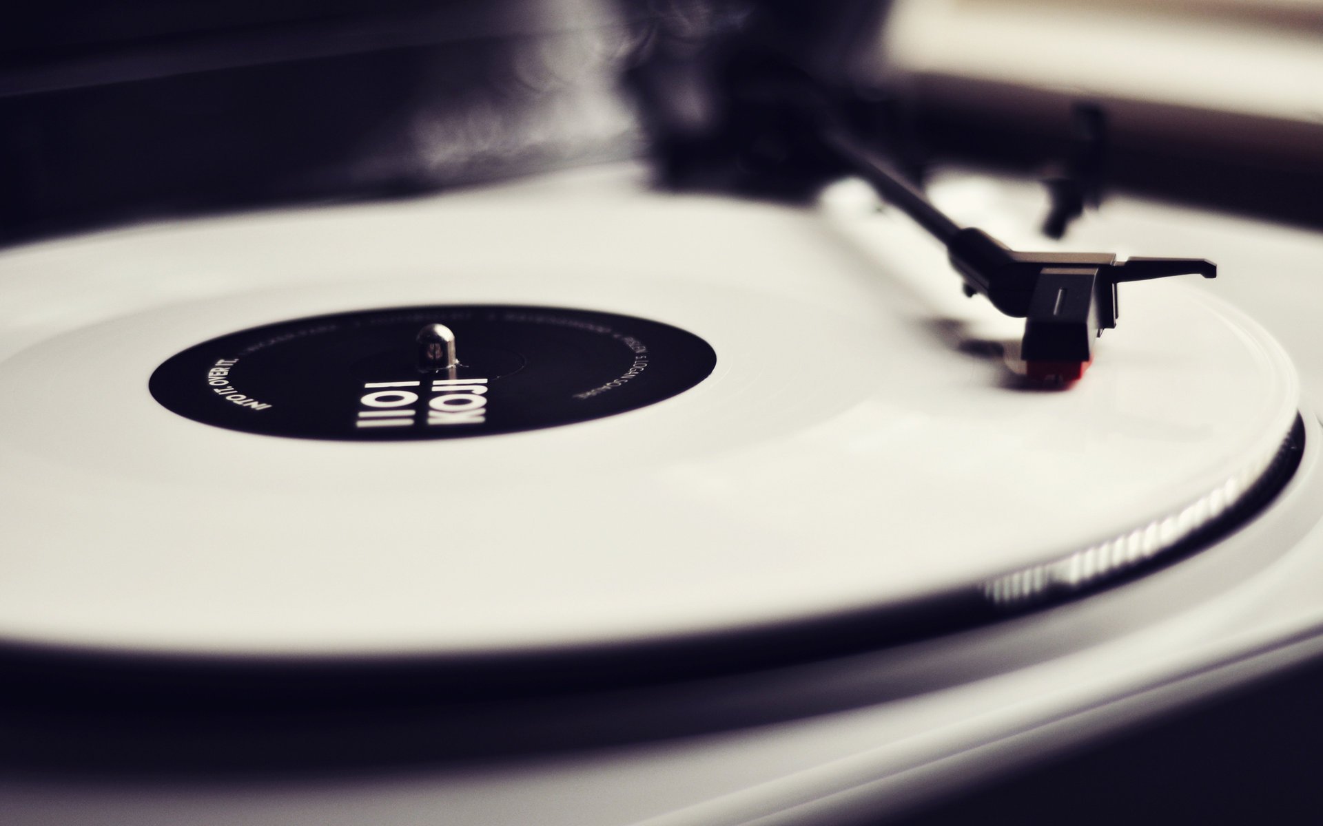 A musical vinyl record is being played