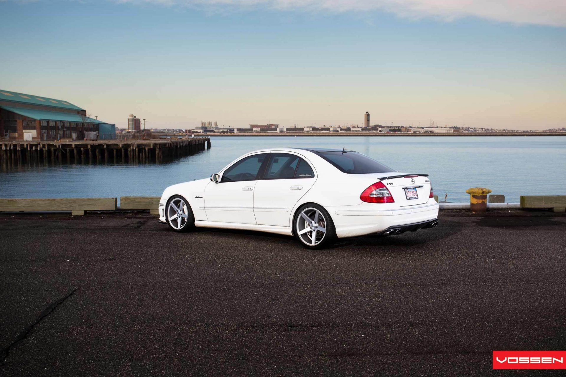 car wallpapers white mercedes e-class tuning vossen vehicles back of