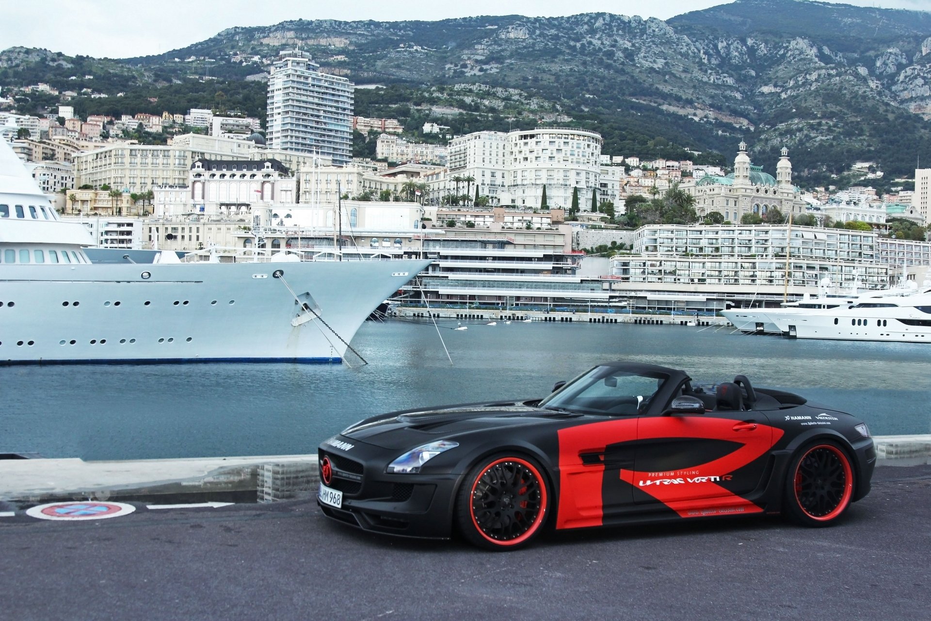 mercedes sls amg roadster hamann hawk la condamine monaco embankment