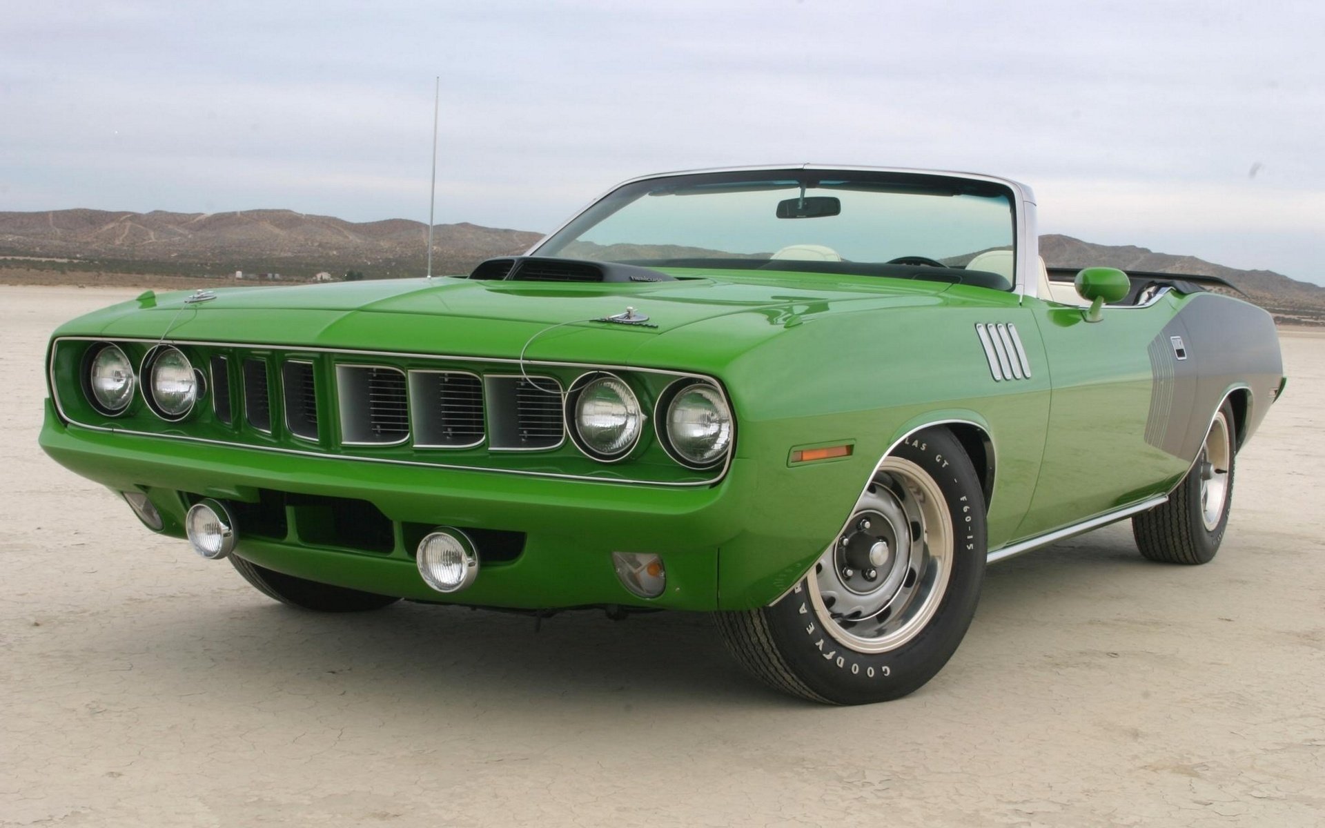 plymouth cuda hemi 1971 green cabriolet where chemie convertible view