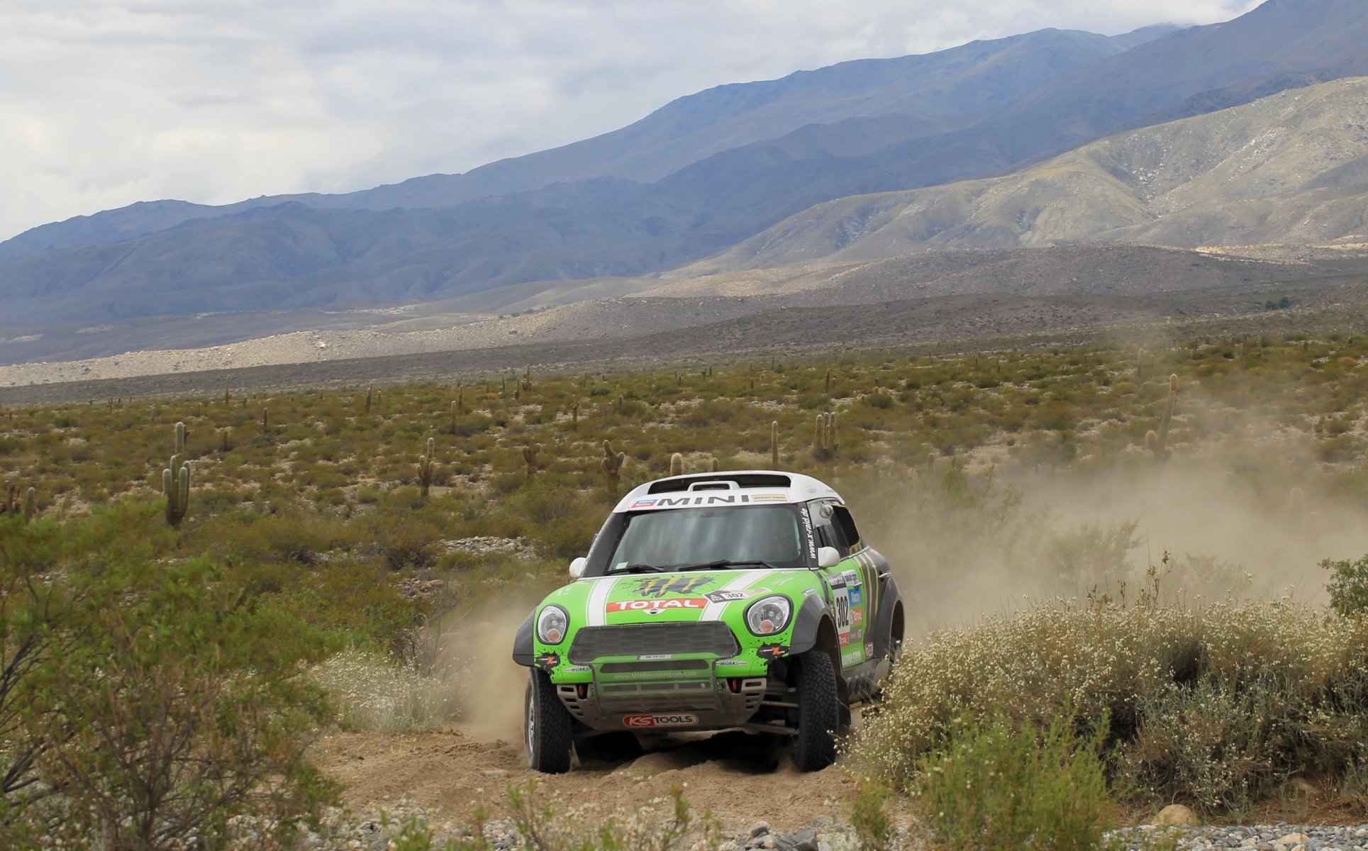 mini cooper mini dakar rally x-raid green to dakar race mountain sports