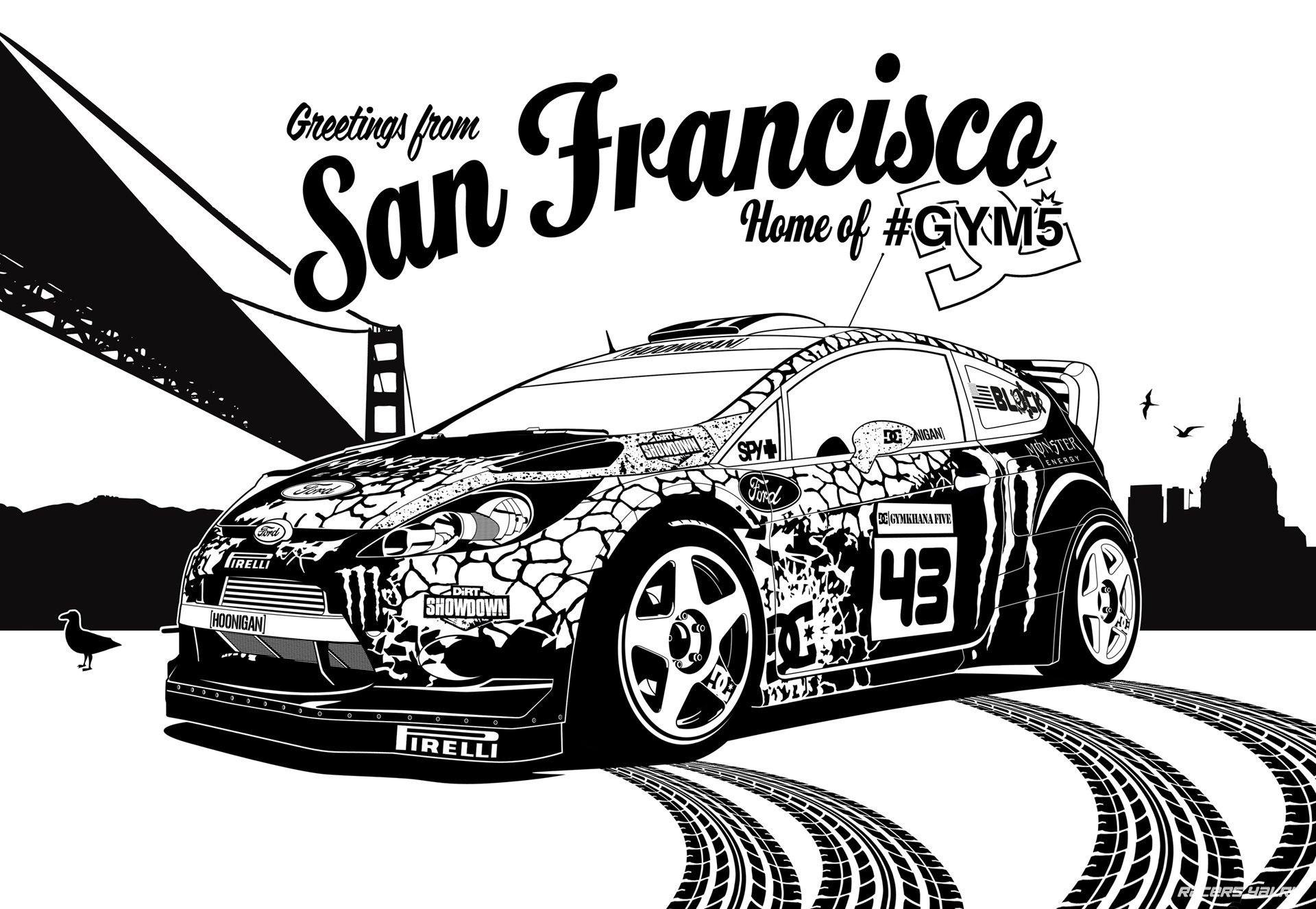 ford fiesta rs wrc rally gymkhana 5 san francisco ken block