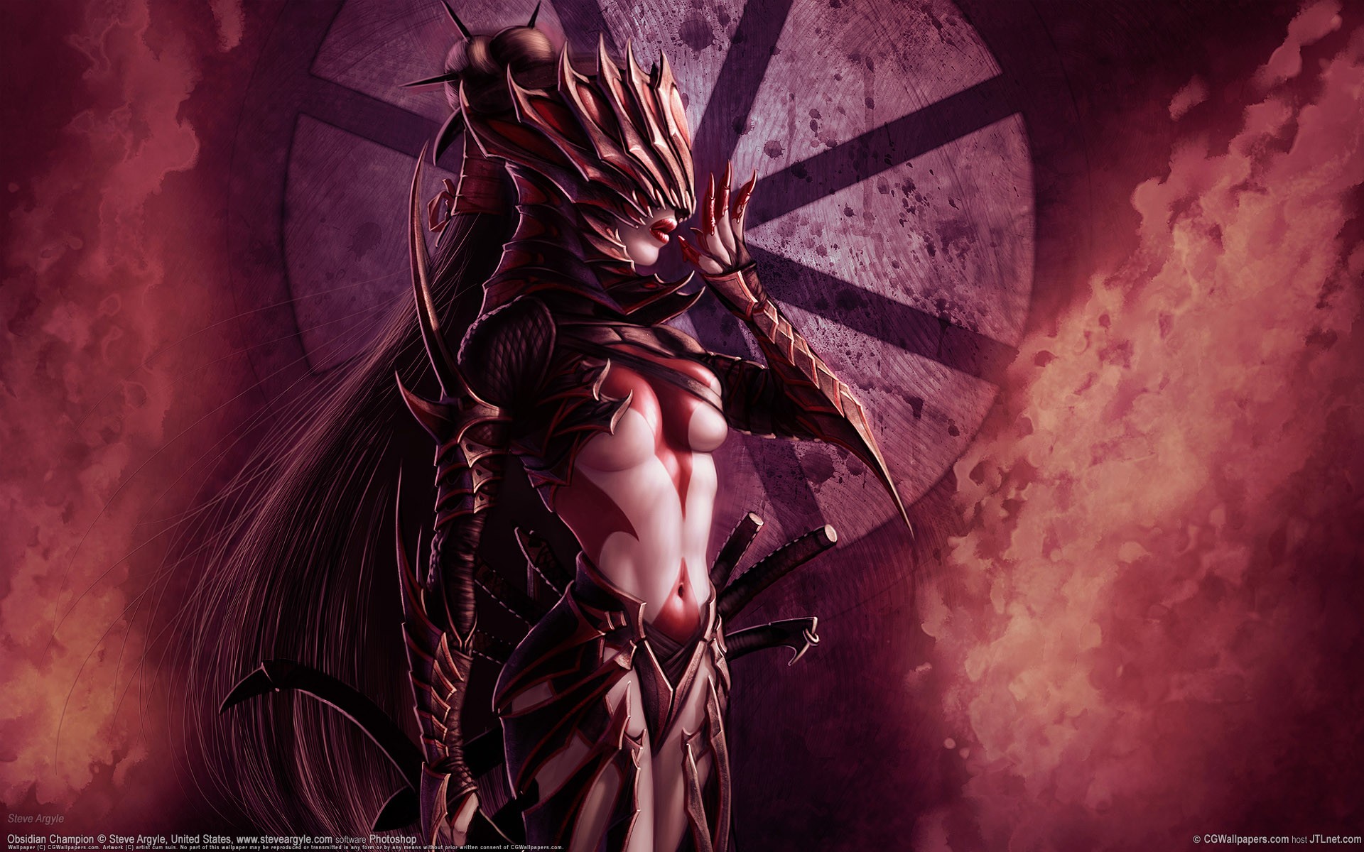 obsidian champion breasts mask steve argyle cg wallpapers
