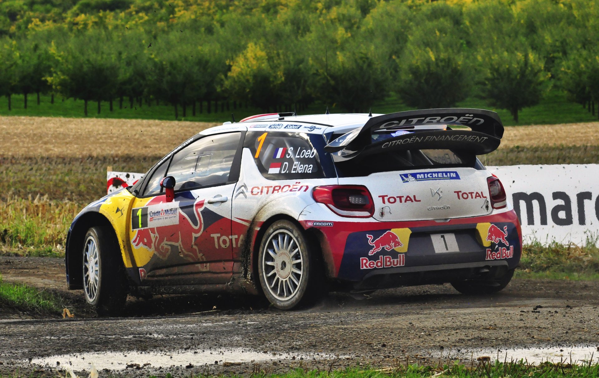 citroen ds3 wrc rally car machine race sports dirt red bull