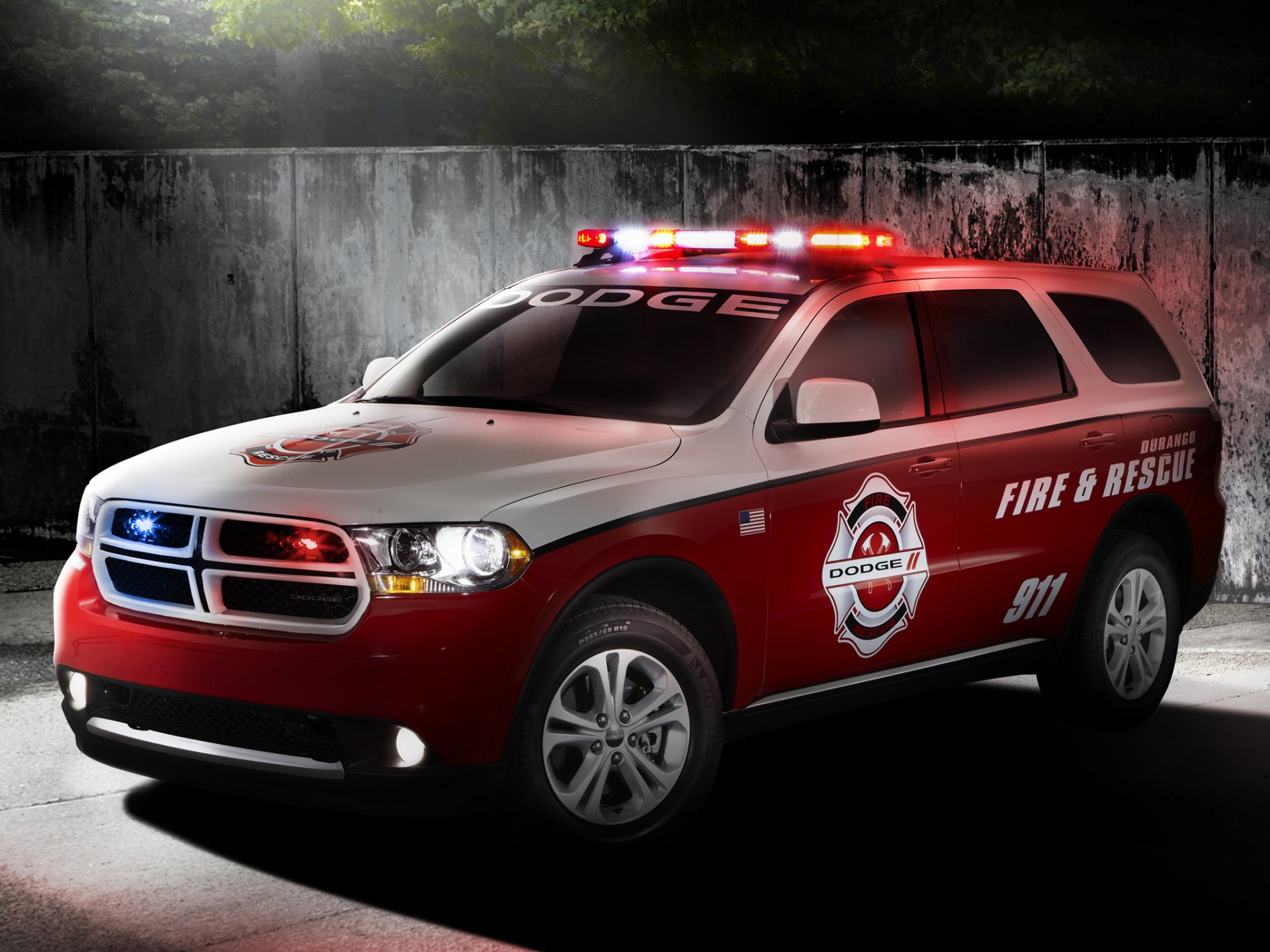 dodge durango fire & rescue 2012 fire rescue vehicles red flashing lights 911