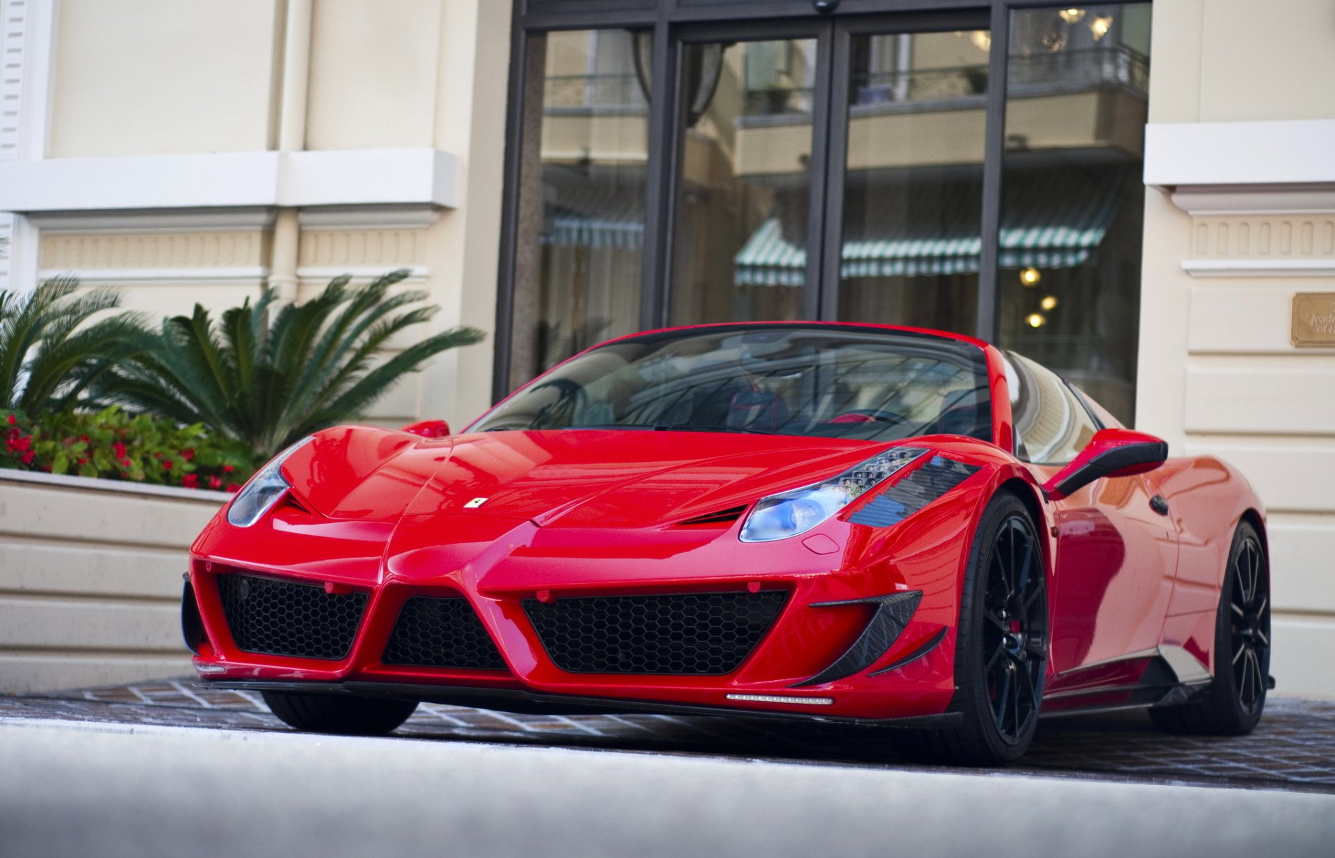 ferrari italia mansory carbon black red monaco italy tuning supercar