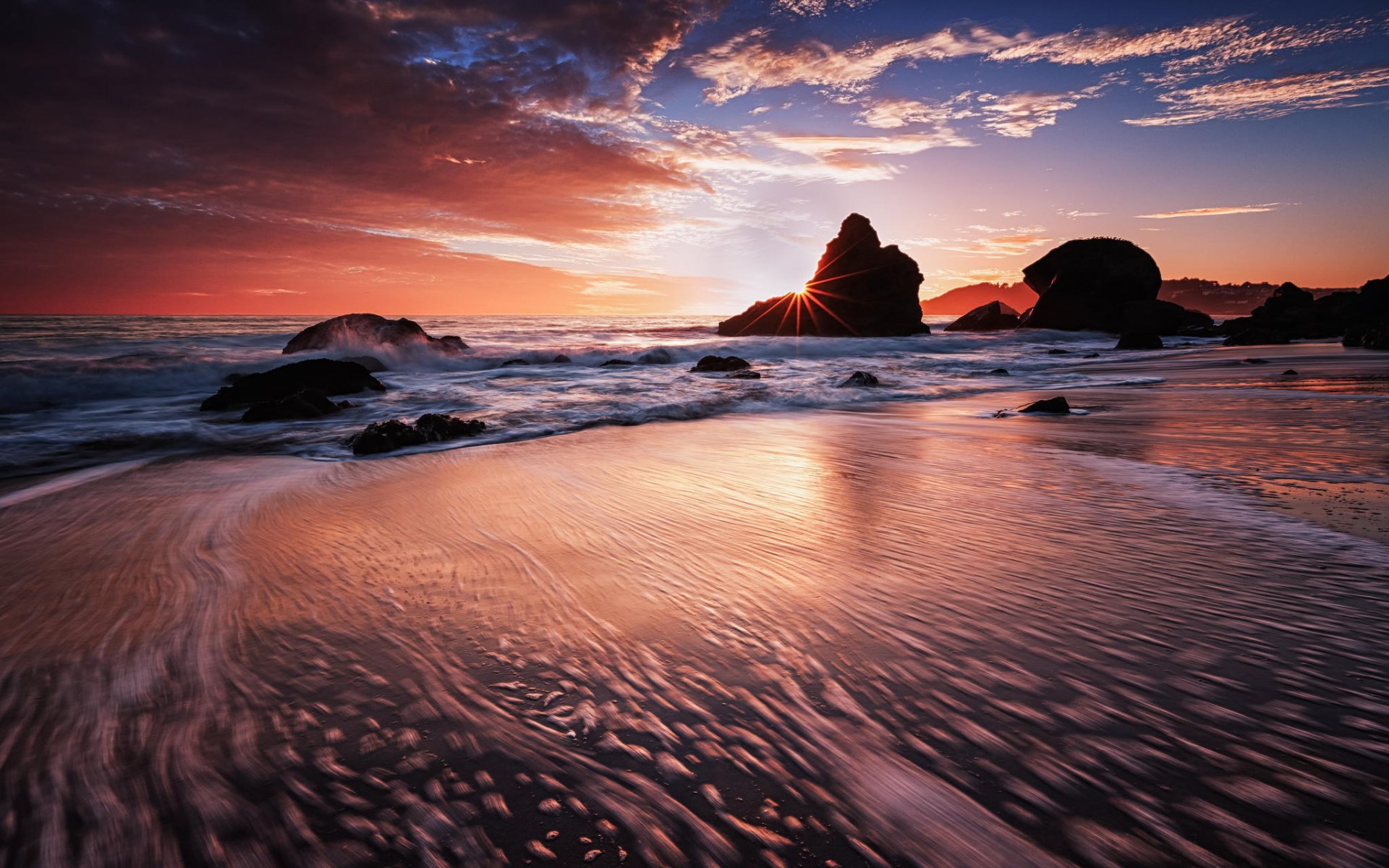 beach ocean rock rasvet nature