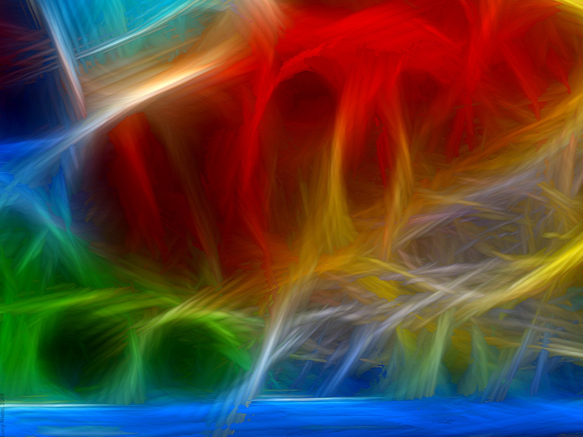 fractals ligature raznotsvete paint