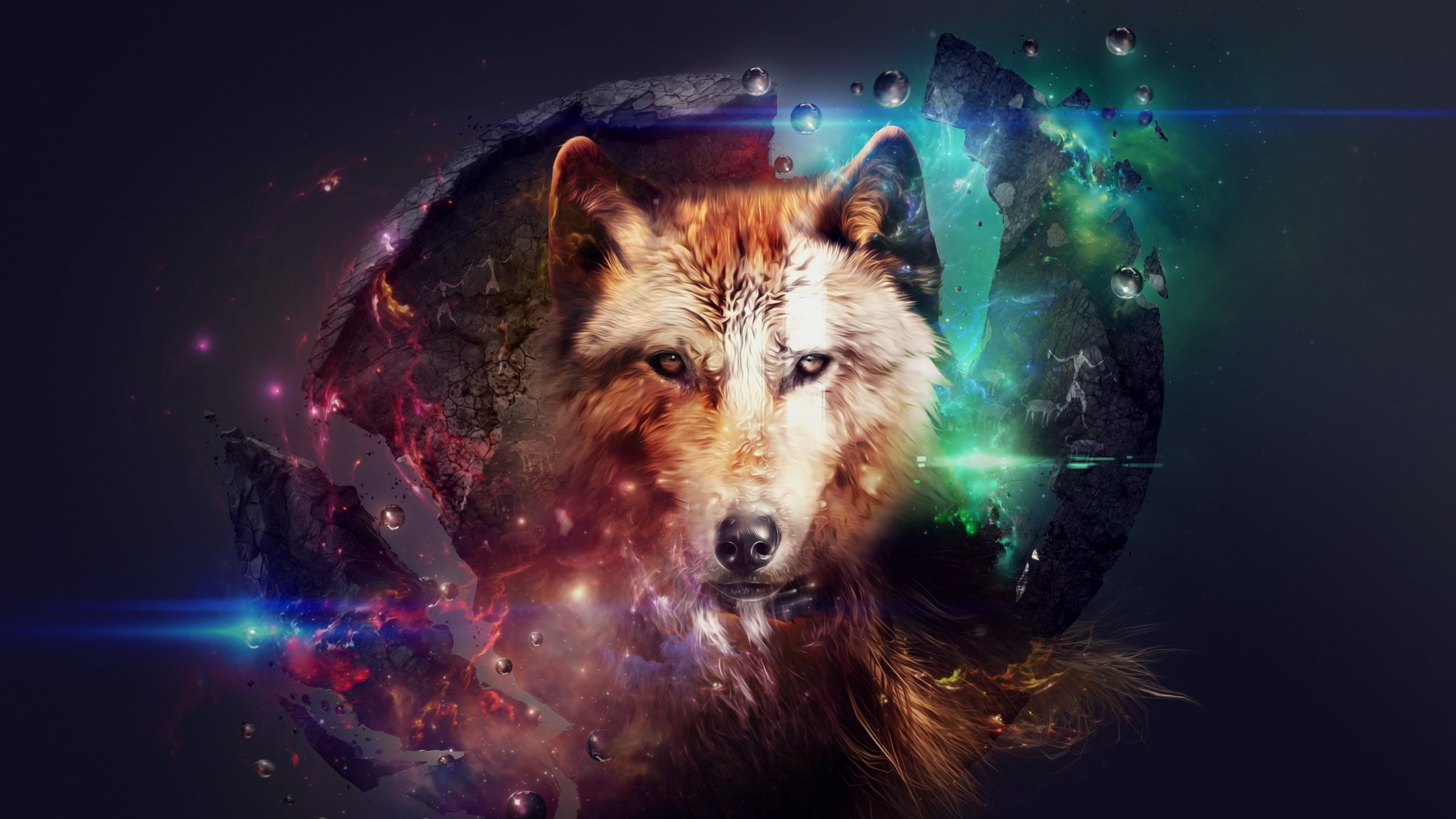 wolf animals abstract collage beautiful pictures