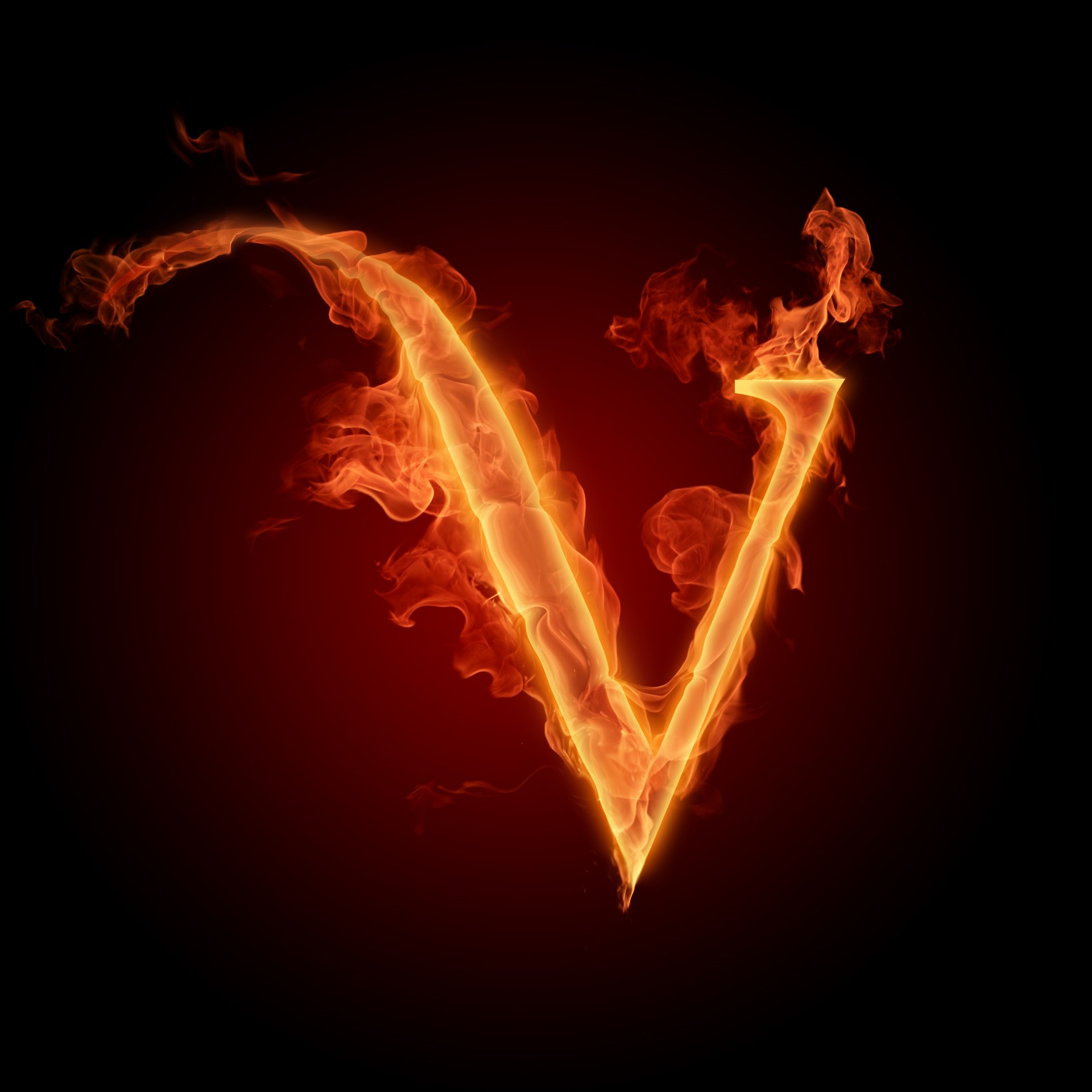 v fire flame letter lit. alphabet latinika