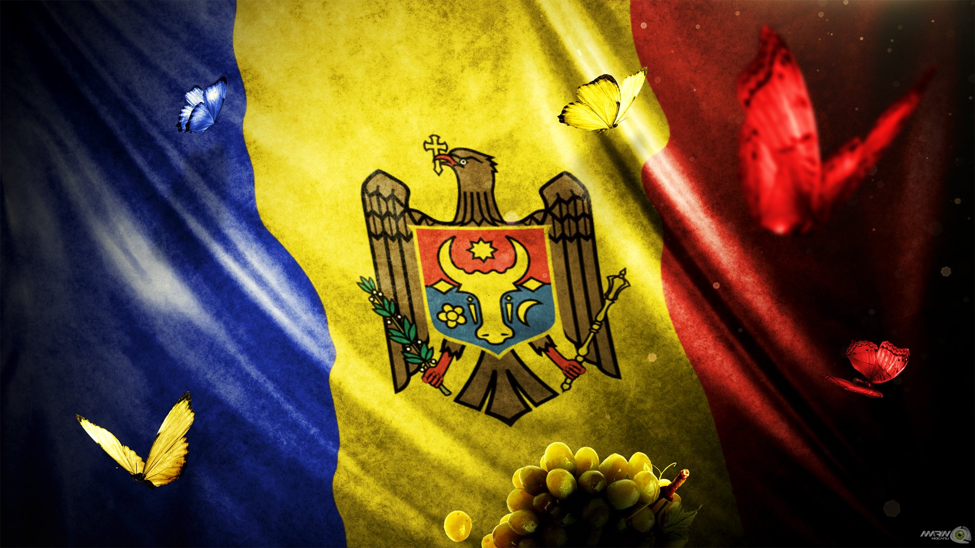 moldova md marin mocanu design flag red blue yellow