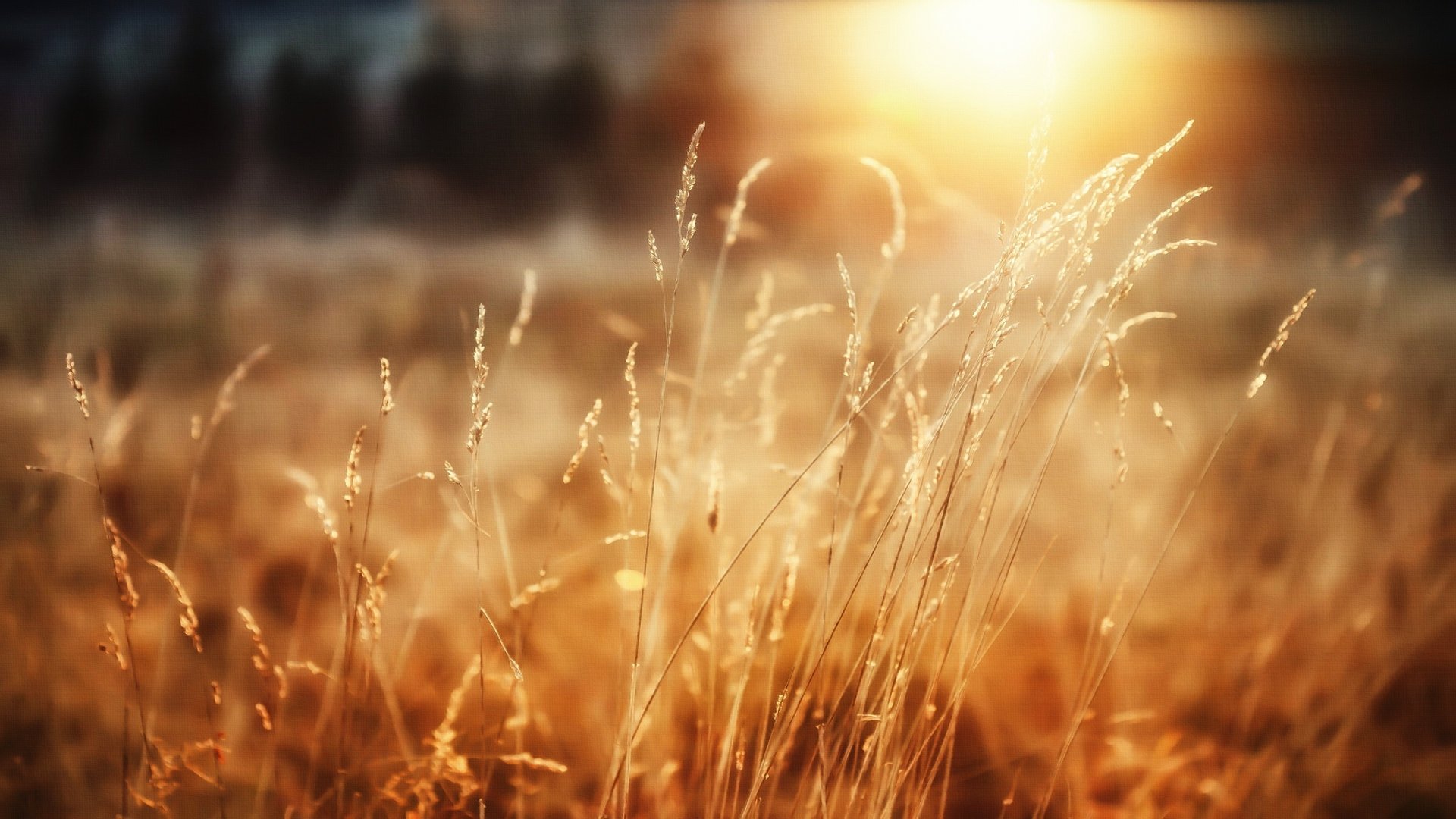 close-up wallpaper morning sun grass wheat forest happiness