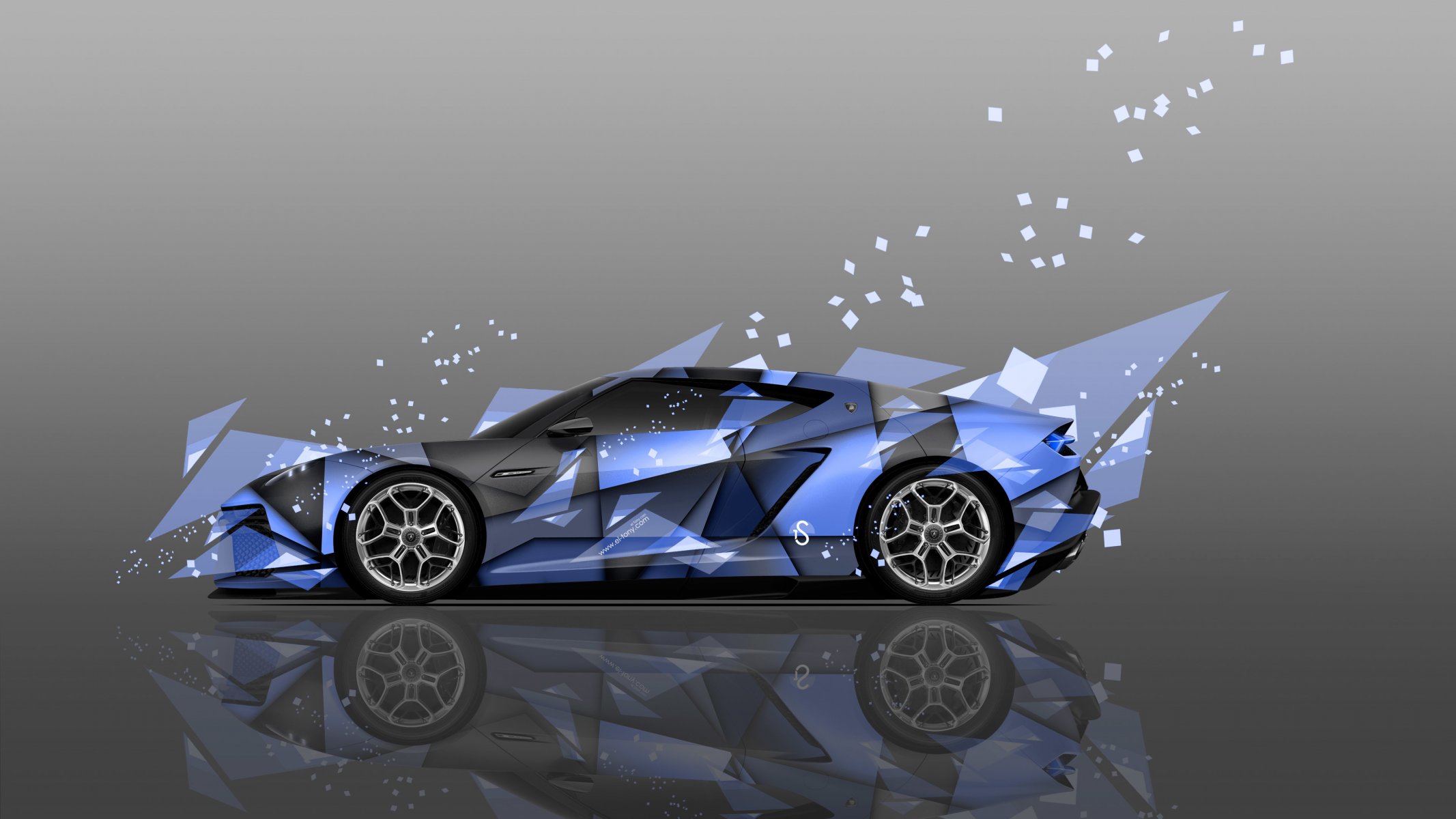 tony kokhan lamborghini asterion supercar hybrid side abstract aerography blue colors el tony cars design art style photoshop 4k wallpapers auto supercars tony cohan a side view machine car airbrush