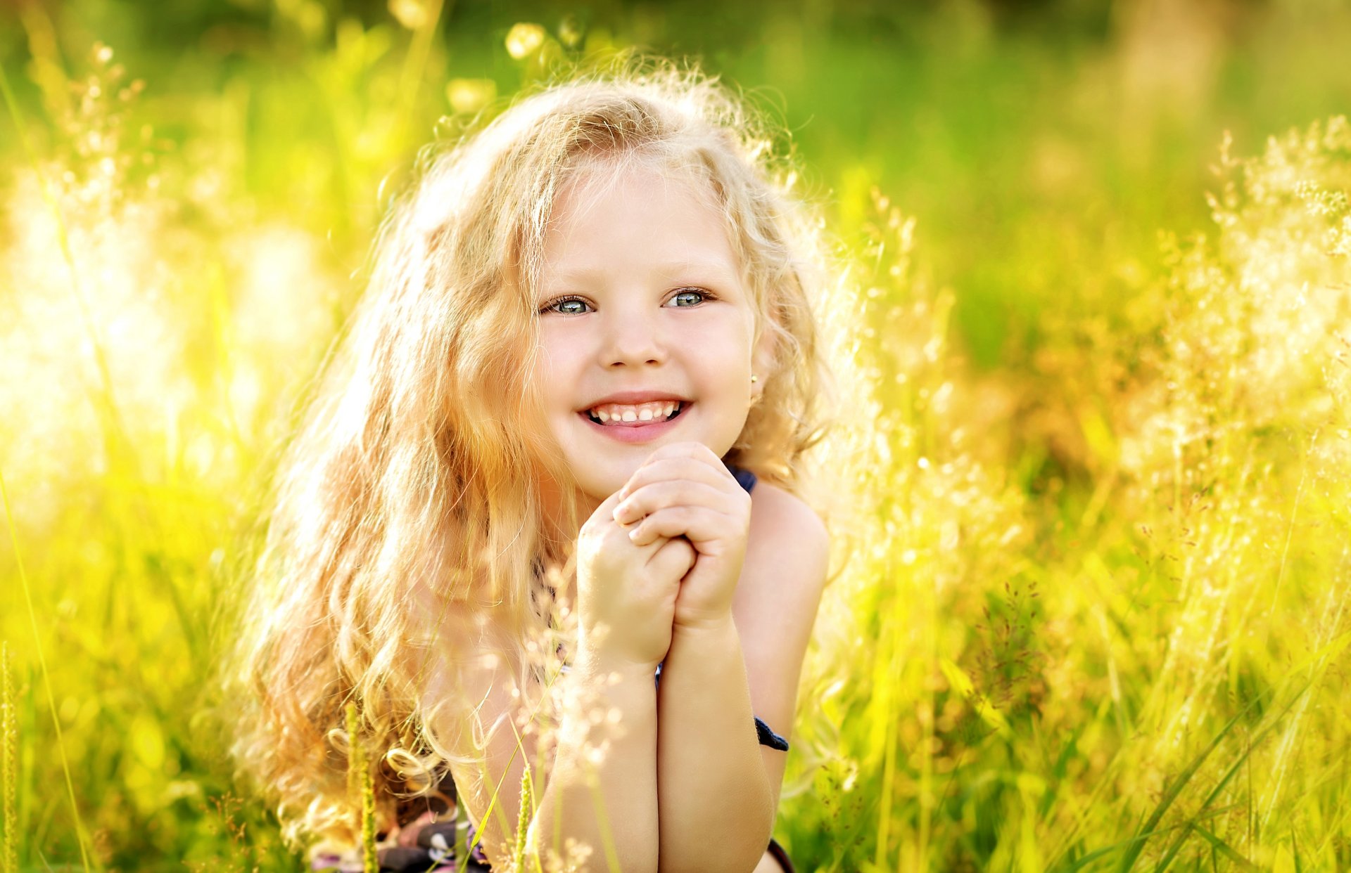 girl hair summer happiness childhood laughter grass light